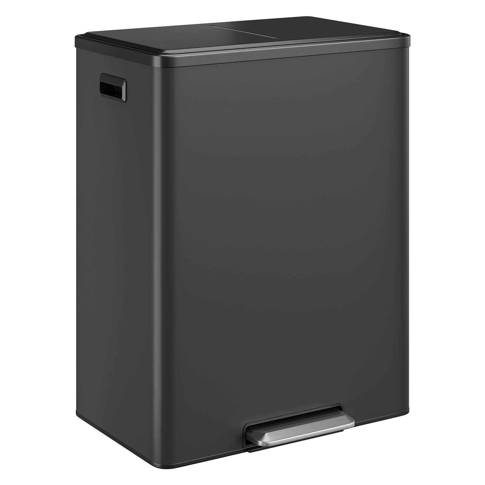 Garvee Kitchen Trash Can 16 Gallon Dual Compartment Trash Bin Stainless Steel Garbage Can with Soft Close Lid and Foot Pedal