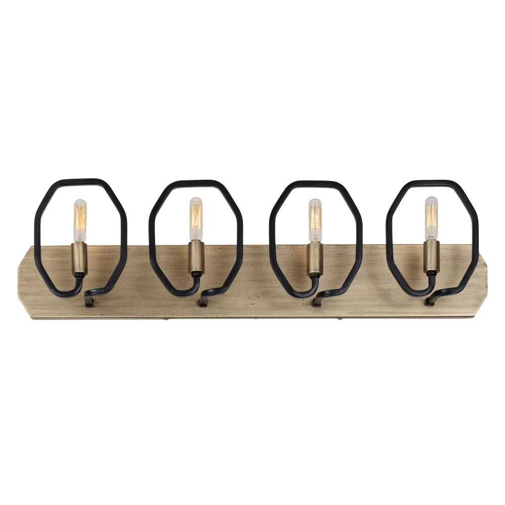 Varaluz 319B04HGCB Hexagono 4-in 4-Light Gold Transitional Vanity Light