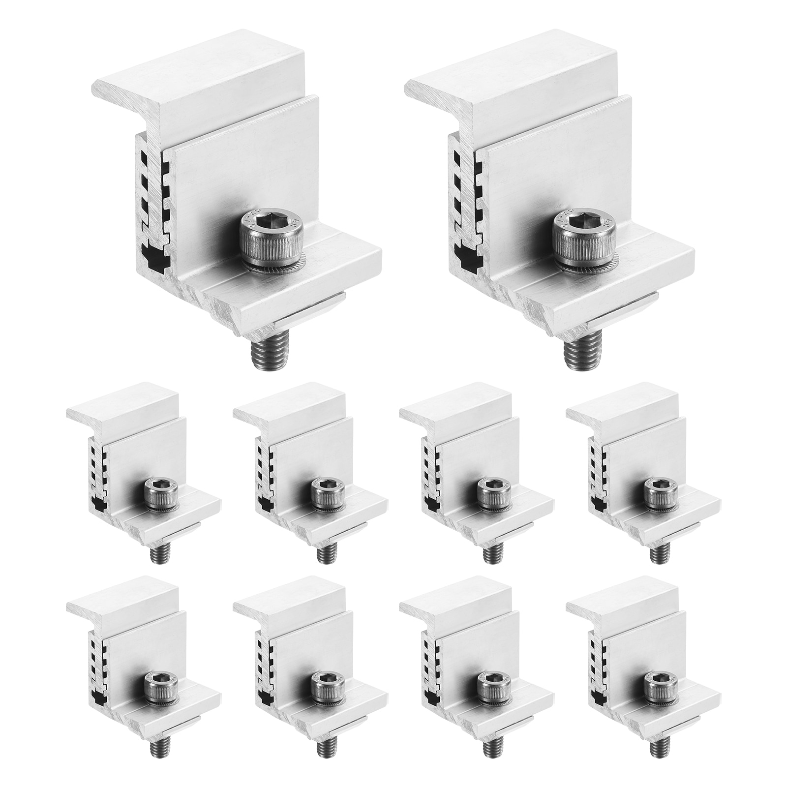 Unique Bargains 10pcs Solar Panel End Clamp Aluminum Z Brackets for Solar Panels Solar Mounting Brackets Kit for Solar Panel Pv Mounting System Accessories 32-50mm