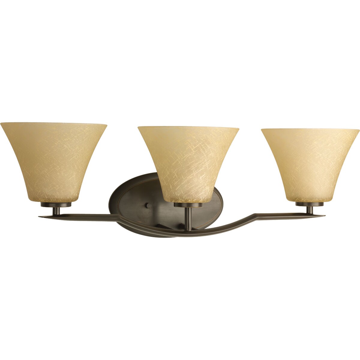 Progress Lighting P2006-20DI Bravo 26.75-in 3-Light Antique Bronze Transitional Vanity Light