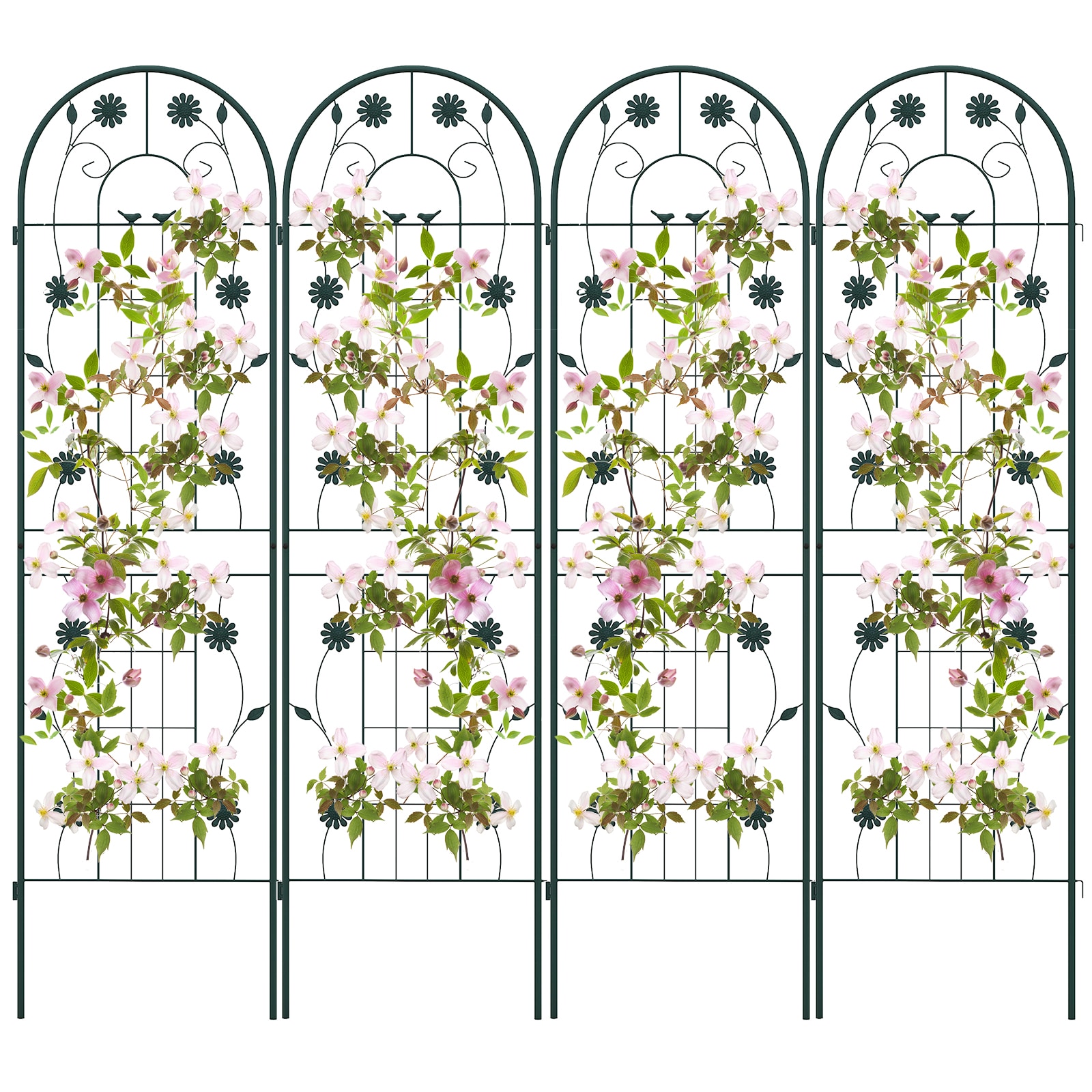  YSGT416643GN 20-Inches W x 71-Inches H Green Garden Trellis For Climbing Plants For Cucumbers For Roses For Tomatoes