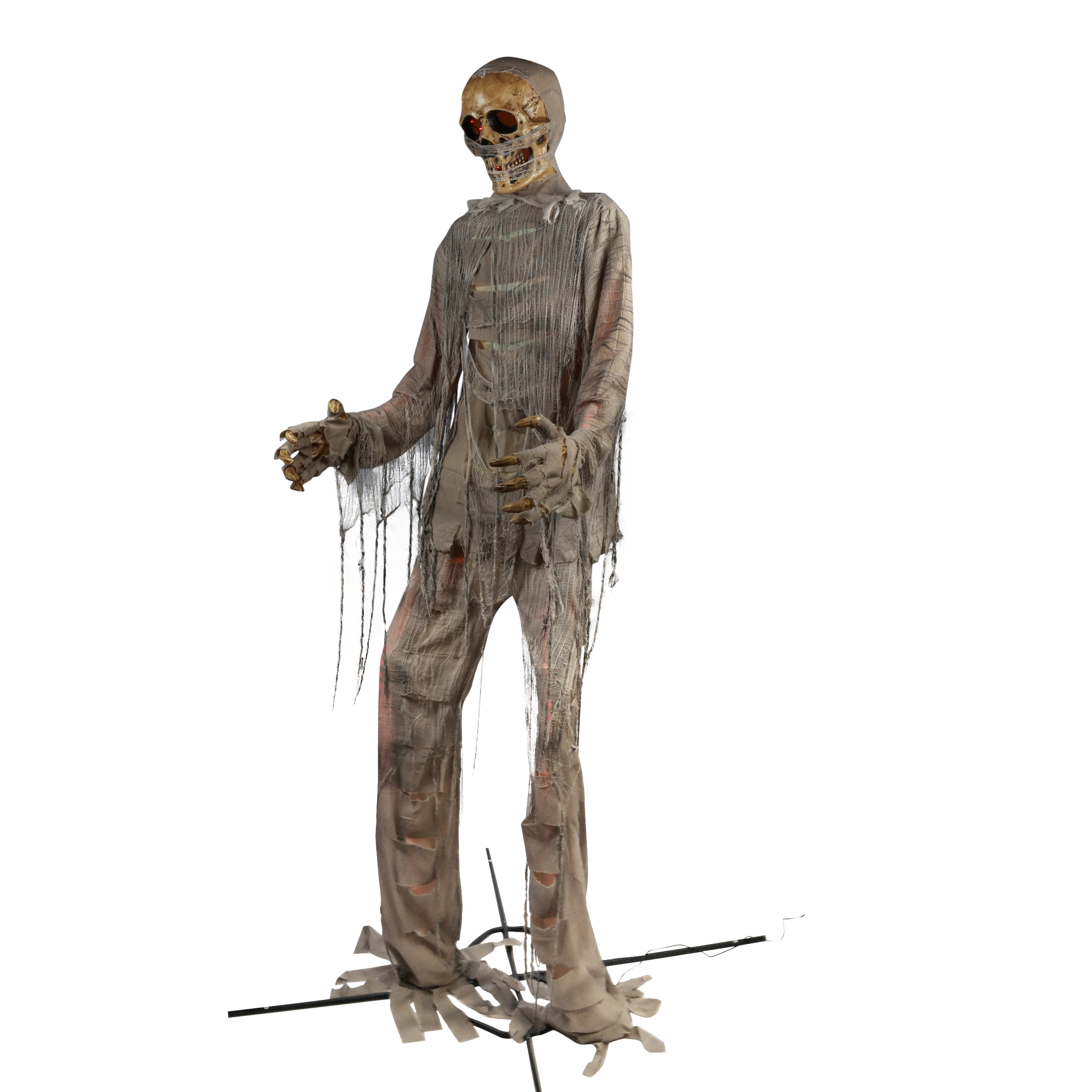 Haunted Living 12-ft Freestanding Moaning Lighted Mummy Animatronic ...