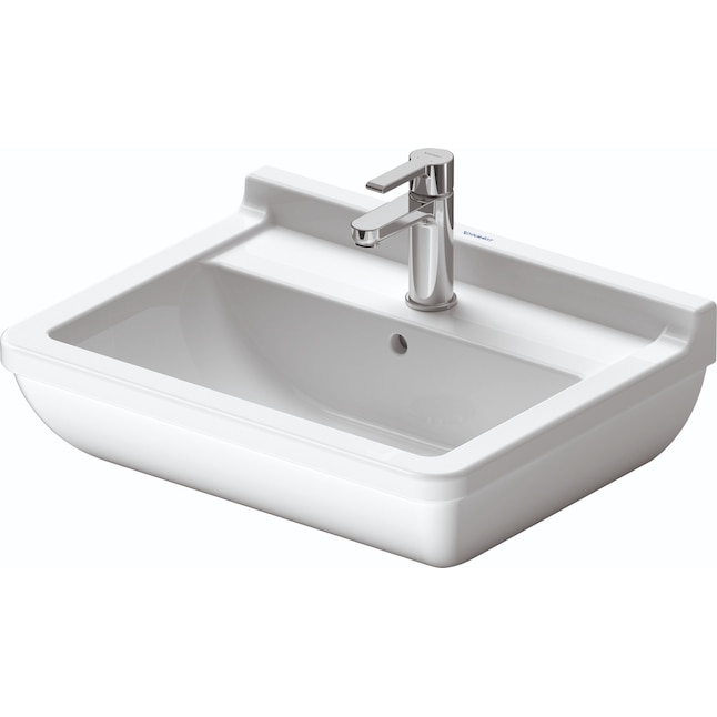 Duravit Starck 3 White Ceramic Wall-mount Rectangular Modern Bathroom (23.625-in x 16.875-in) in the Bathroom Sinks at Lowes.com