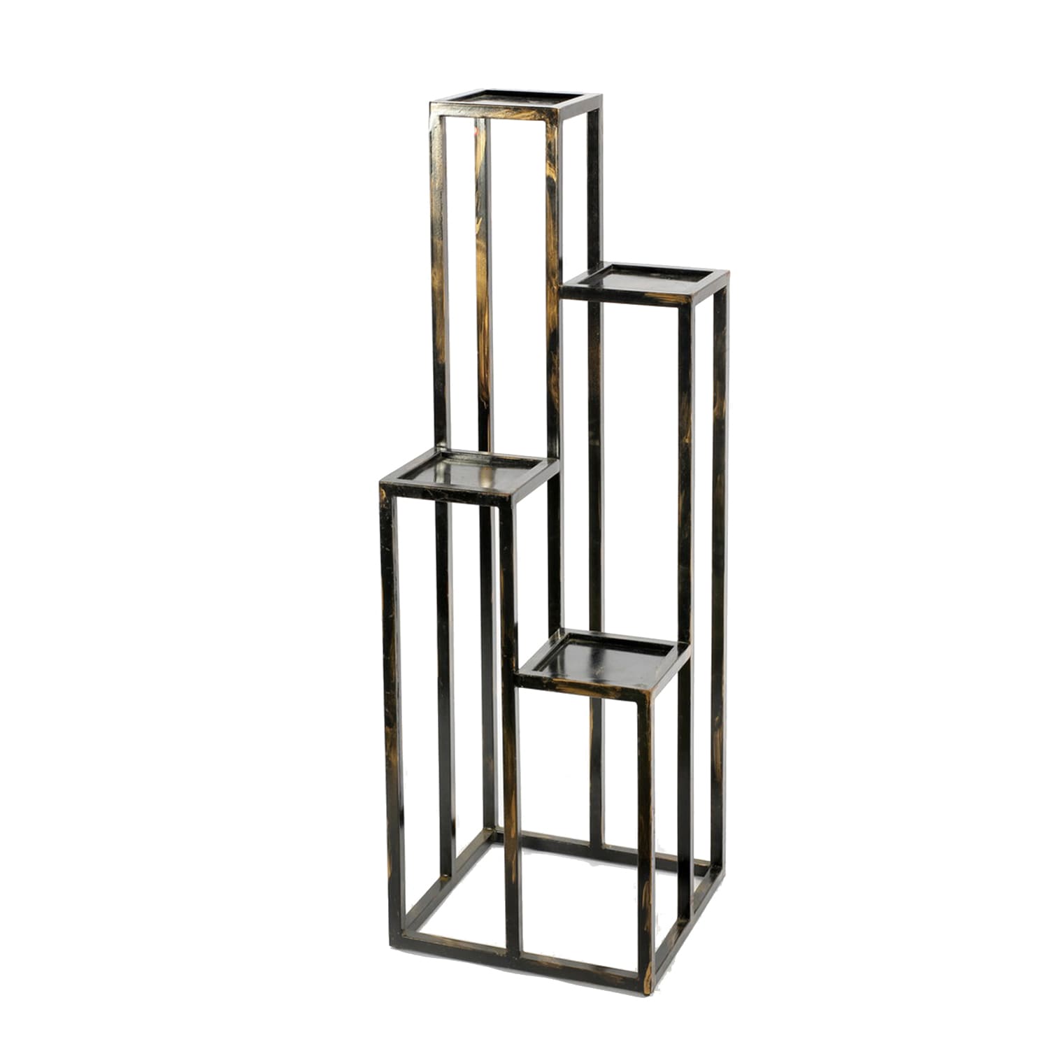 AHIOU HOME ZAAHG-115993PS Everett 48-in H x 16-in W BlackGold Indoor/Outdoor Square Cast iron Plant Stand
