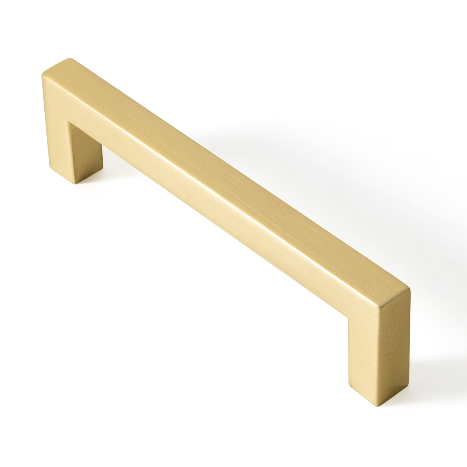 Miaokesen 9335TLS-96 3-3/4-in , 96mm Center to Center Light Brushed Brass Rectangular Handle 6 -Pack