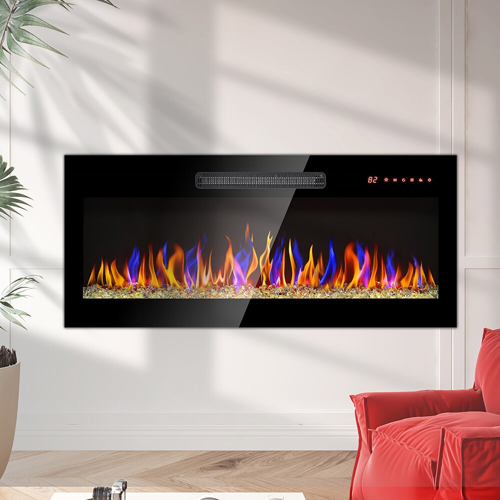 Sunrinx MG63-16-GSD 36-in W Antique Black Wall mount Fan-forced Wall-mount Electric Fireplace with Remote Control Included
