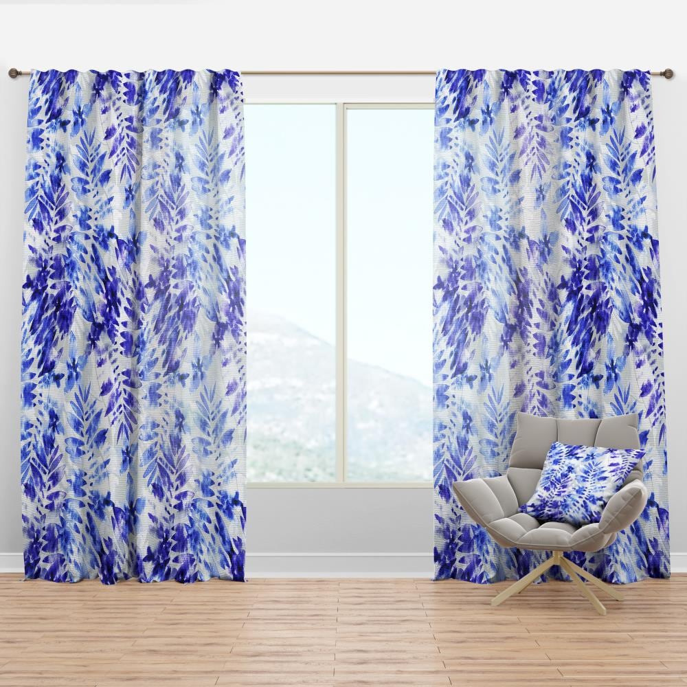Designart CTN18725-52-90 90-in Blue Room darkening Thermal lined Rod pocket Single curtain panel
