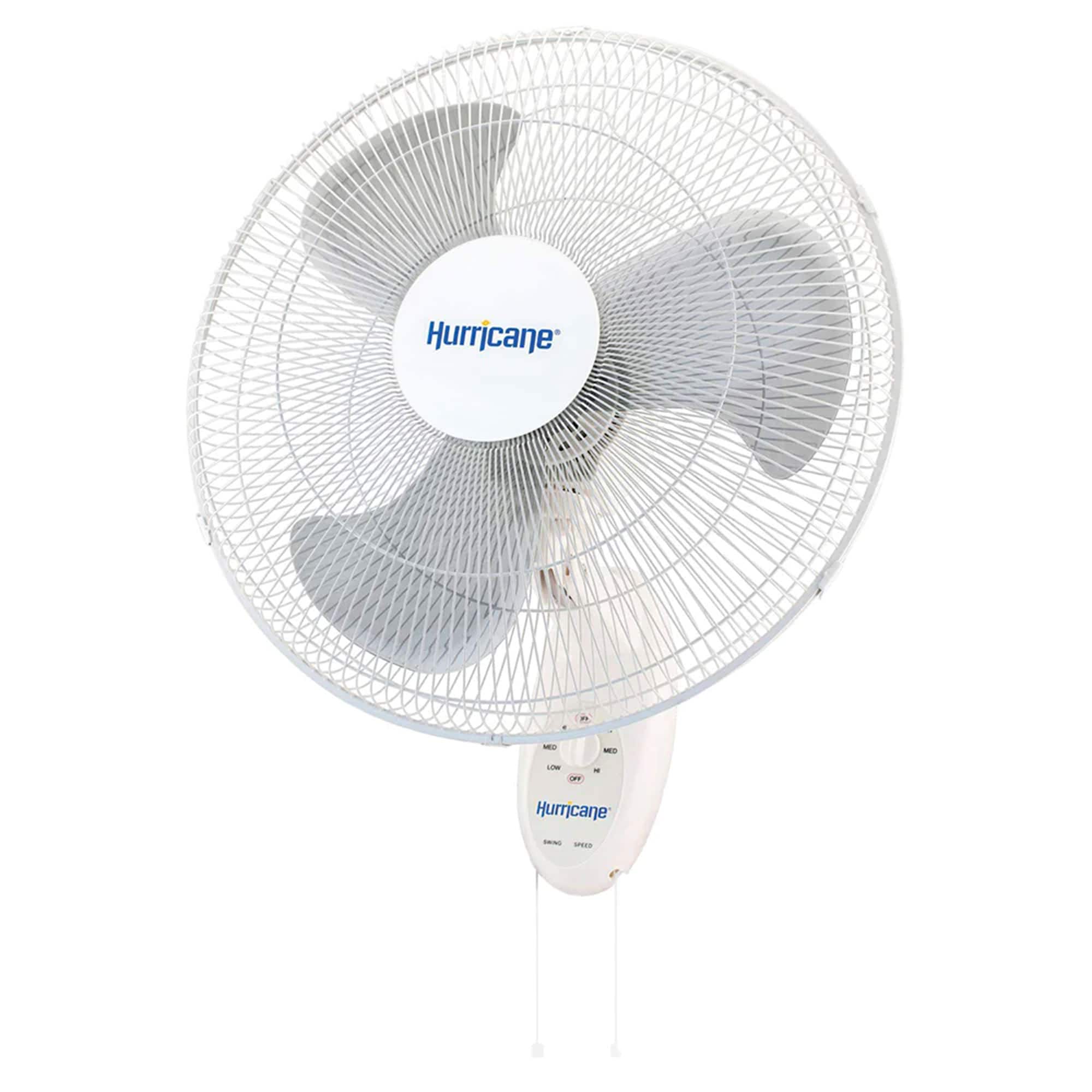 Hurricane 18-Inches Oscillation Indoor White Wall Mounted Fan #326934