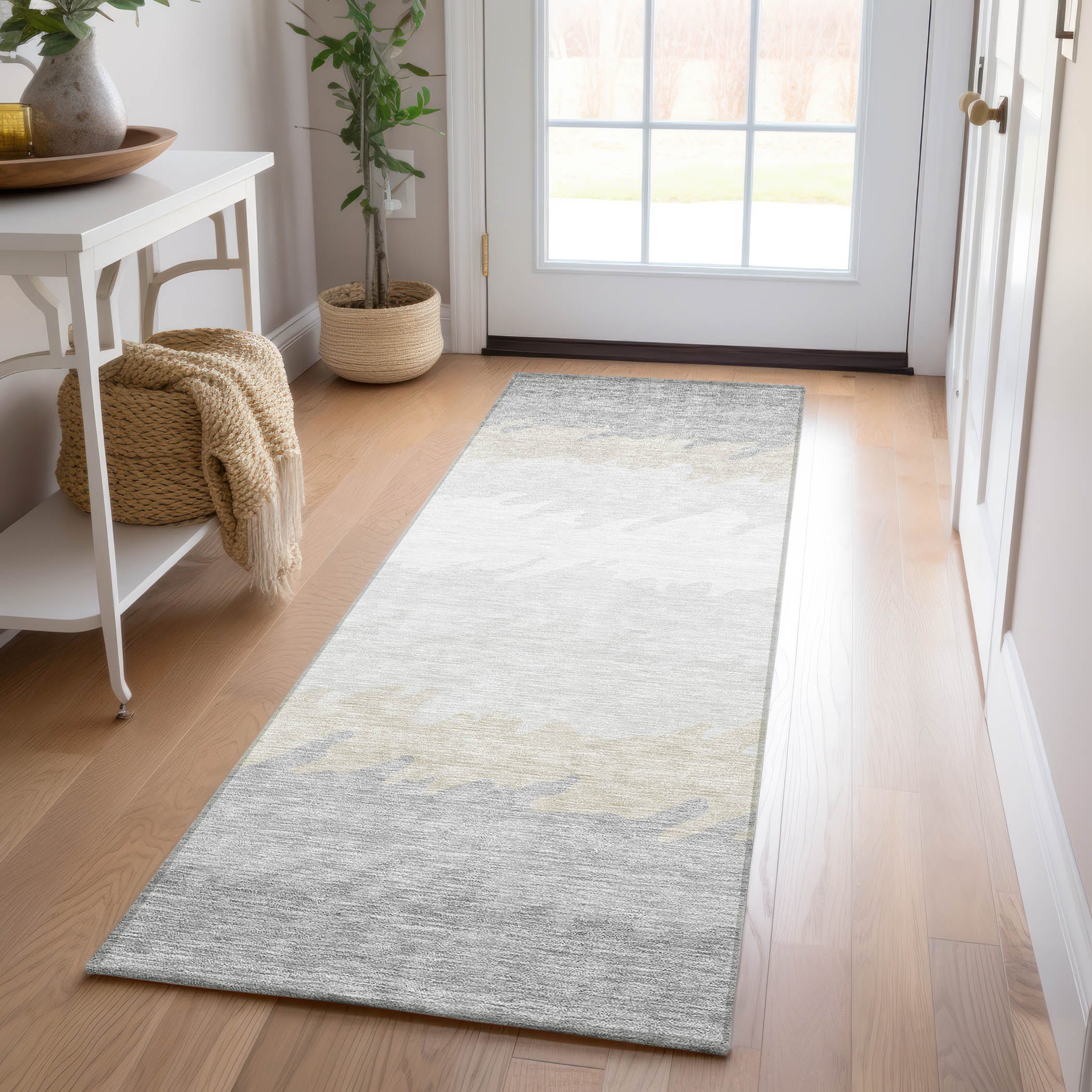 Addison Rugs ACN736SV2X8 Chantille ACN736SV 2 x 7 (ft) Polyester Silver Rectangular Indoor/Outdoor Geometric Machine washable Area rug