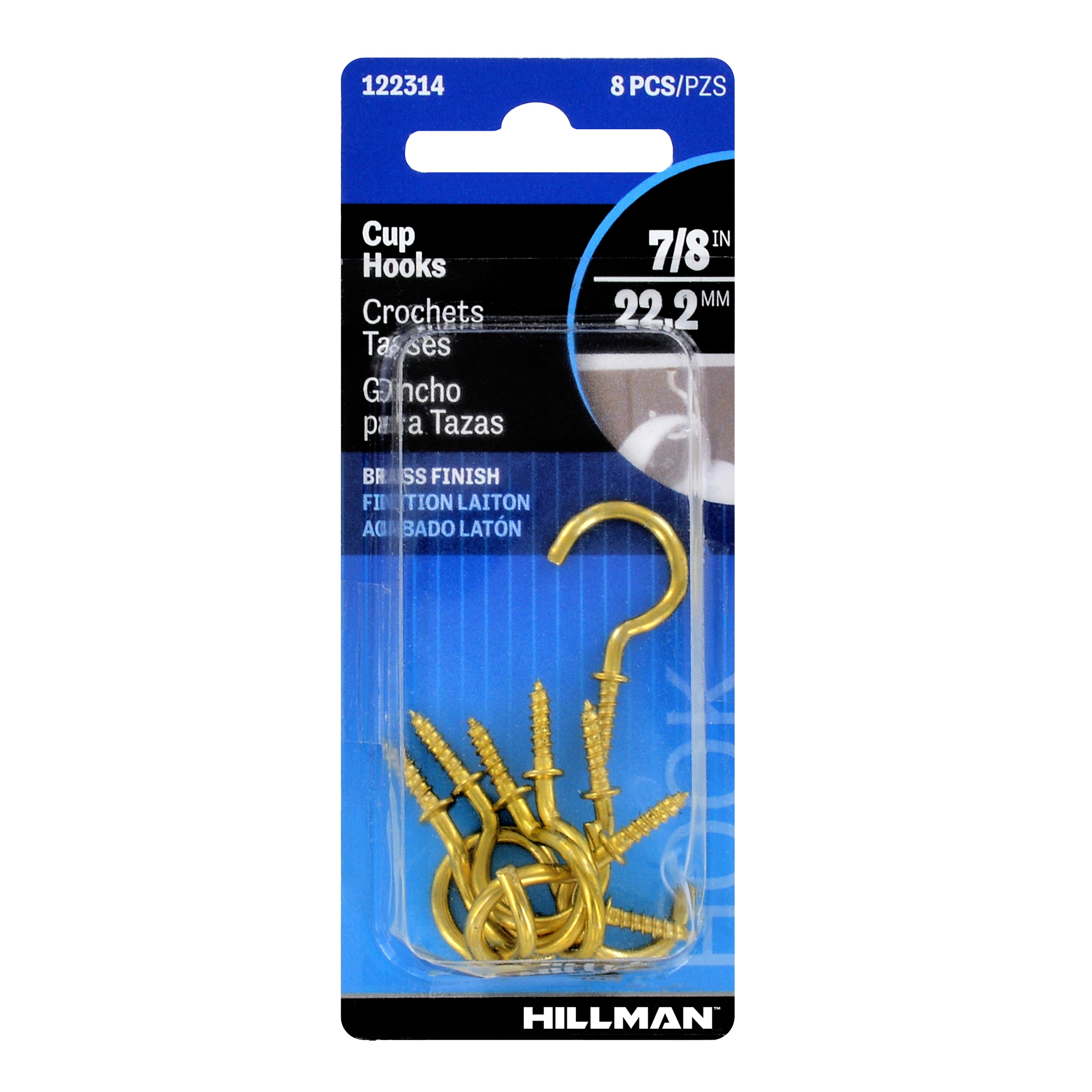 Hillman 851867 No.12 Solid Brass Ceiling Hook 