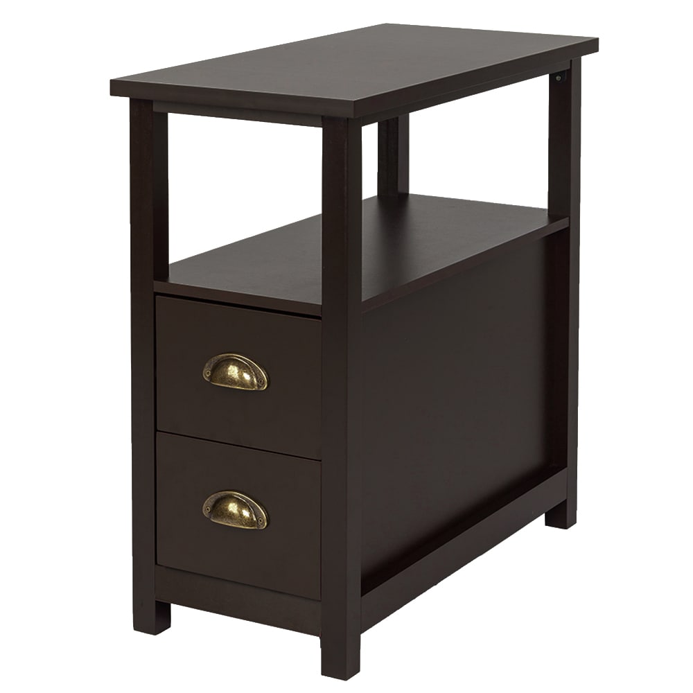 Winado 303031703231 23.4-in W x 23.79-in H Brown Wood Rectangular Modern End Table Assembly Required