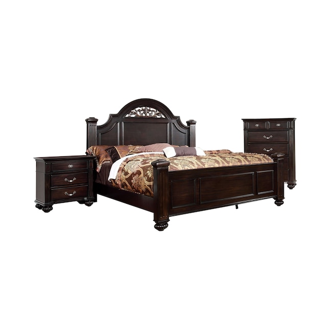 Dark Walnut California King Bedroom Set, How Much Is A California King Bed Set