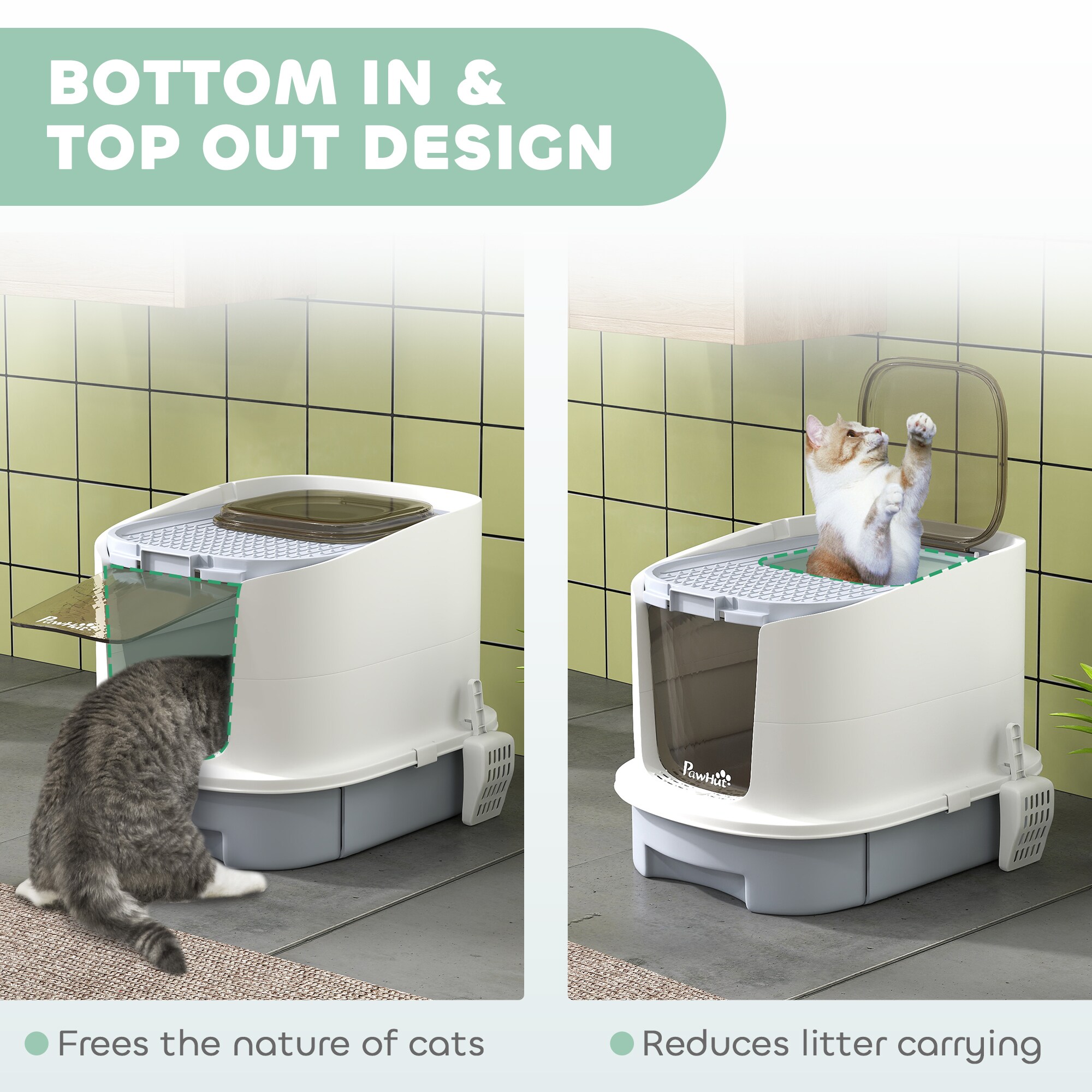 PawHut D31-102V00GY Cat-Litter-Box - View #8