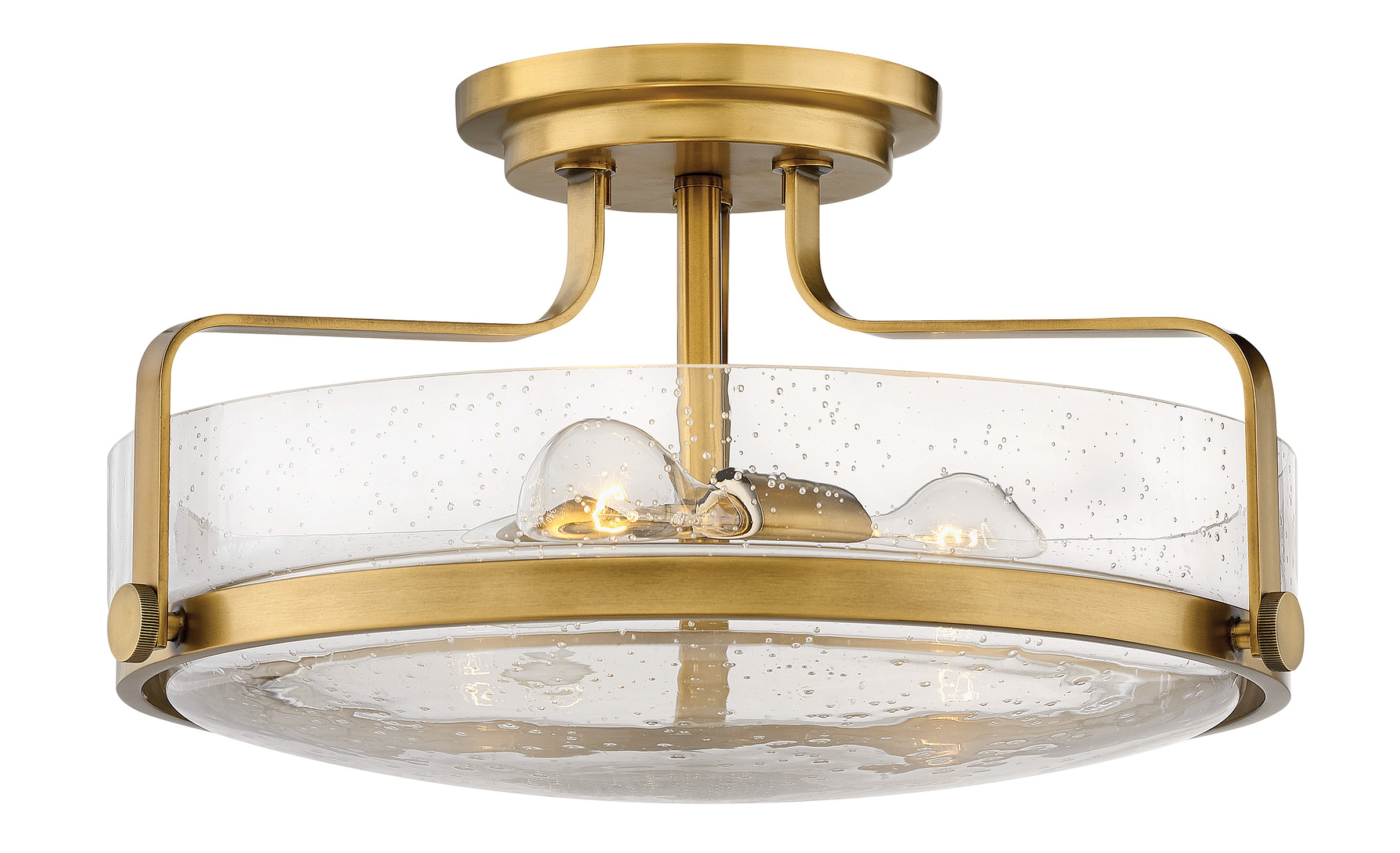 Hinkley 3643HB-CS Harper 3 -Light 18-in Brushed Brass Semi Flush Mount Light