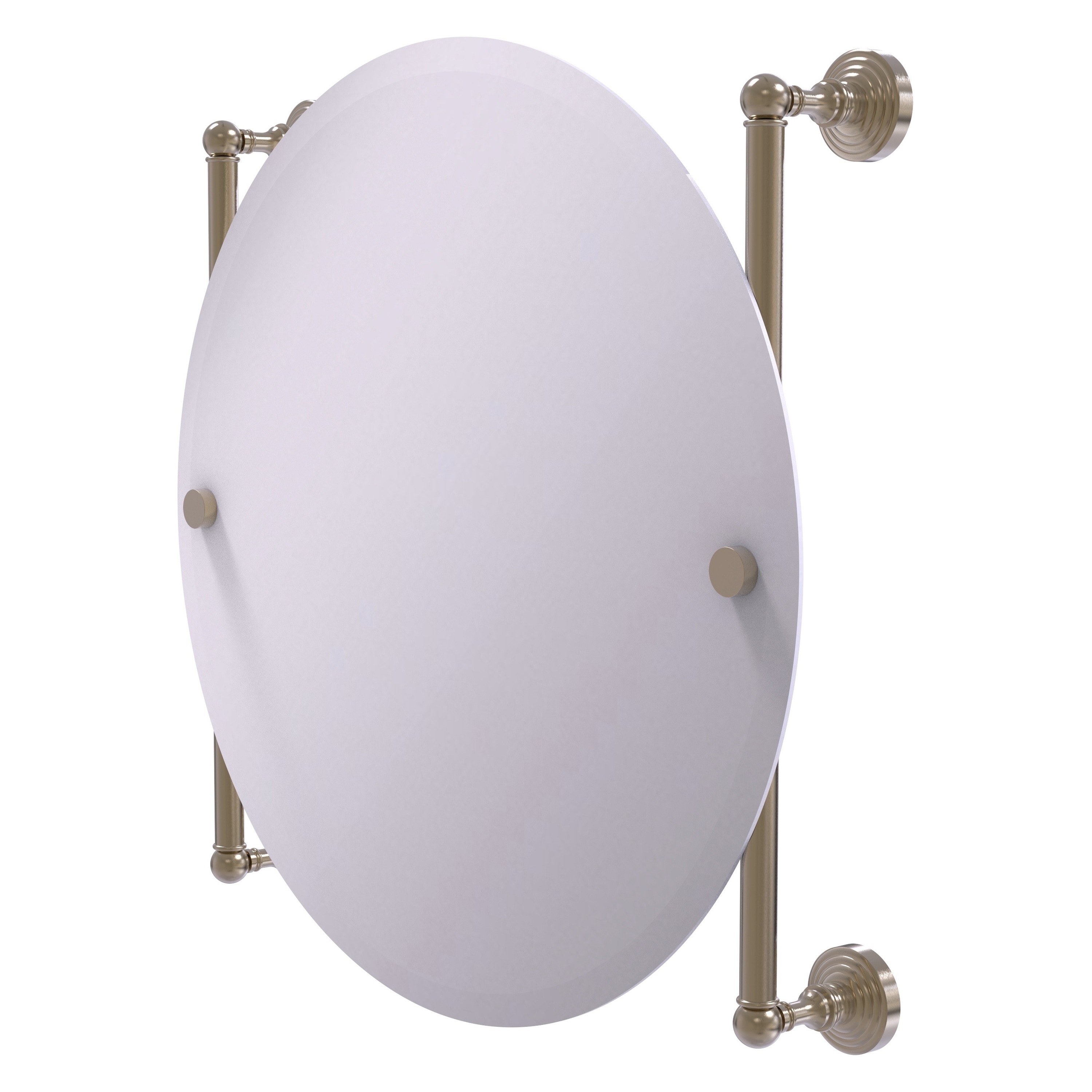 Allied Brass WP-27-90-PEW Waverly Place 22-Inches x 22-Inches Beveled Frameless Round Bathroom Vanity Mirror ( Antique Pewter )