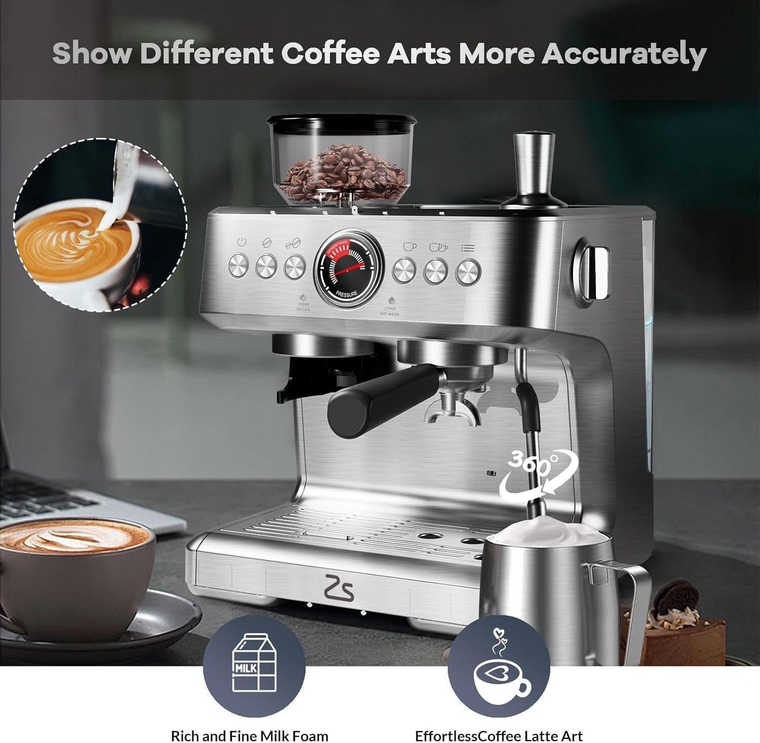 Qeetex LSHQQPHO-13FTMM3J Espresso-Machines - View #3