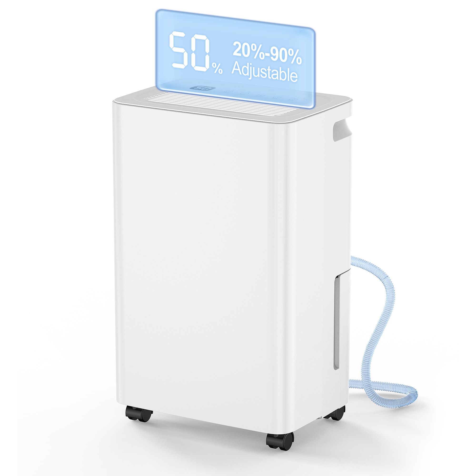 Elexnux Dehumidifier For Home 30 pt. Dehumidifier (For Rooms 1501 - 3000 sq. ft) For Basements, Bathrooms, Crawlspaces, in White