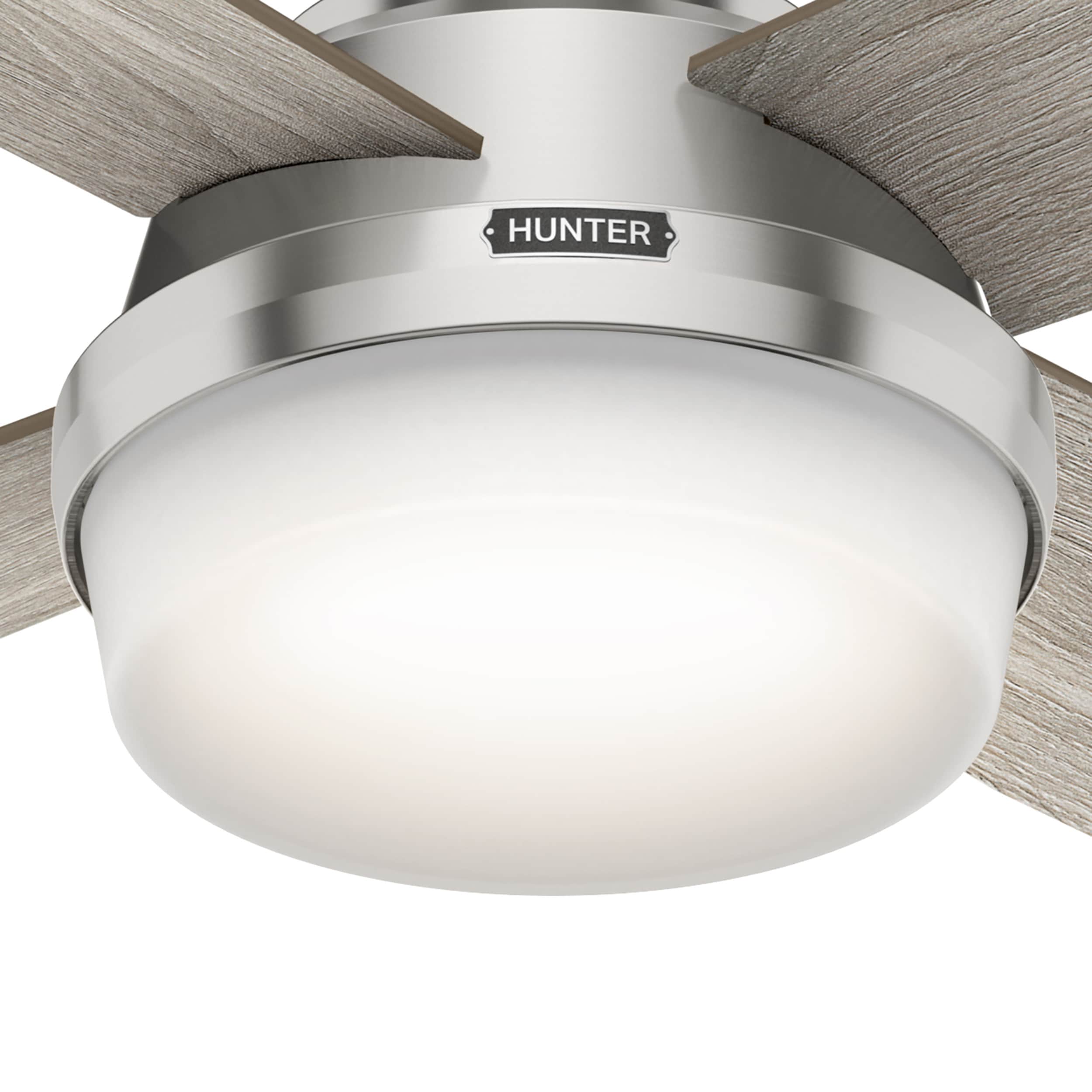 Dempsey 52" Brushed Nickel Low Profile Ceiling Fan with LED Light and Remote