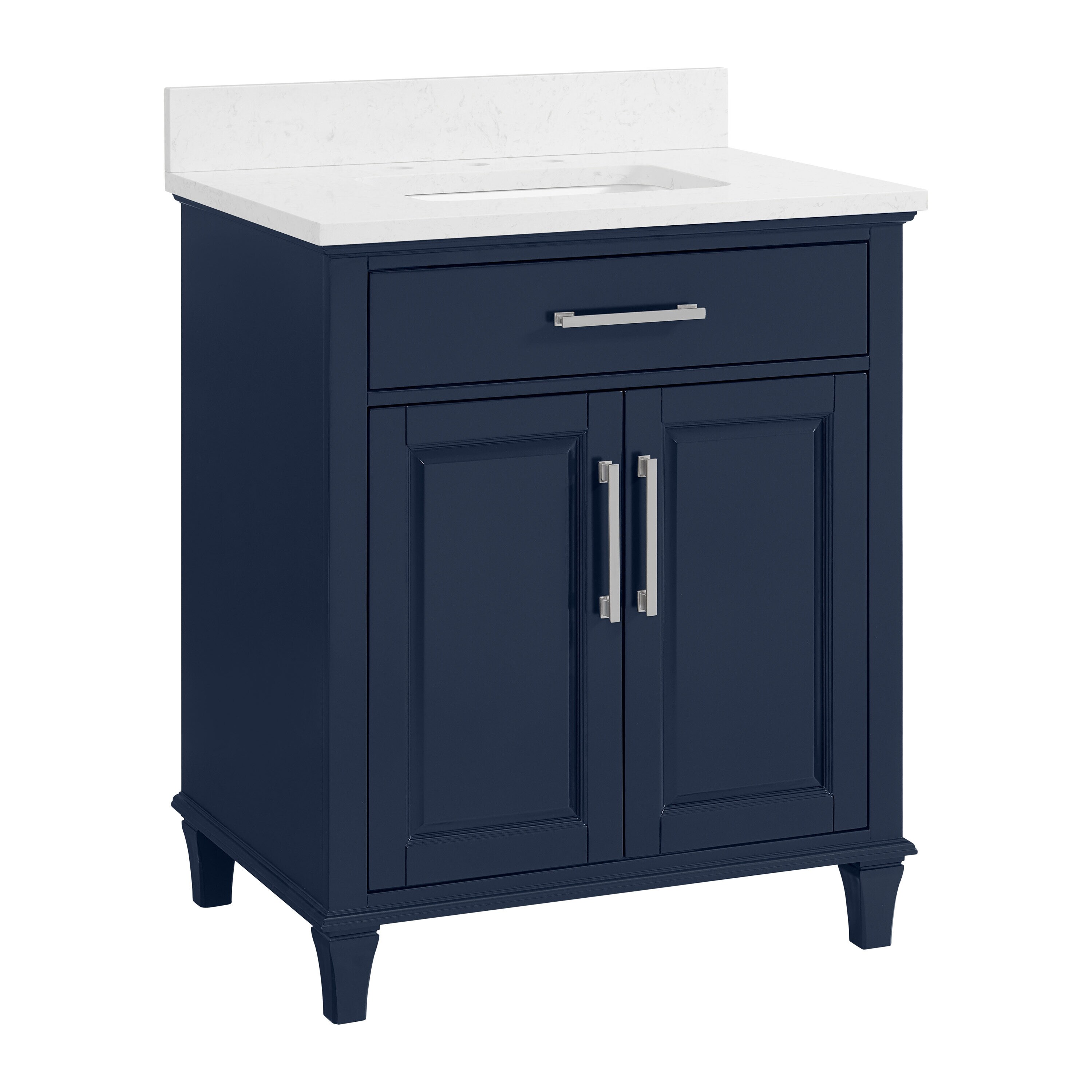 allen + roth Brookview 30-in Royal Navy Undermount Single Sink Bathroom ...