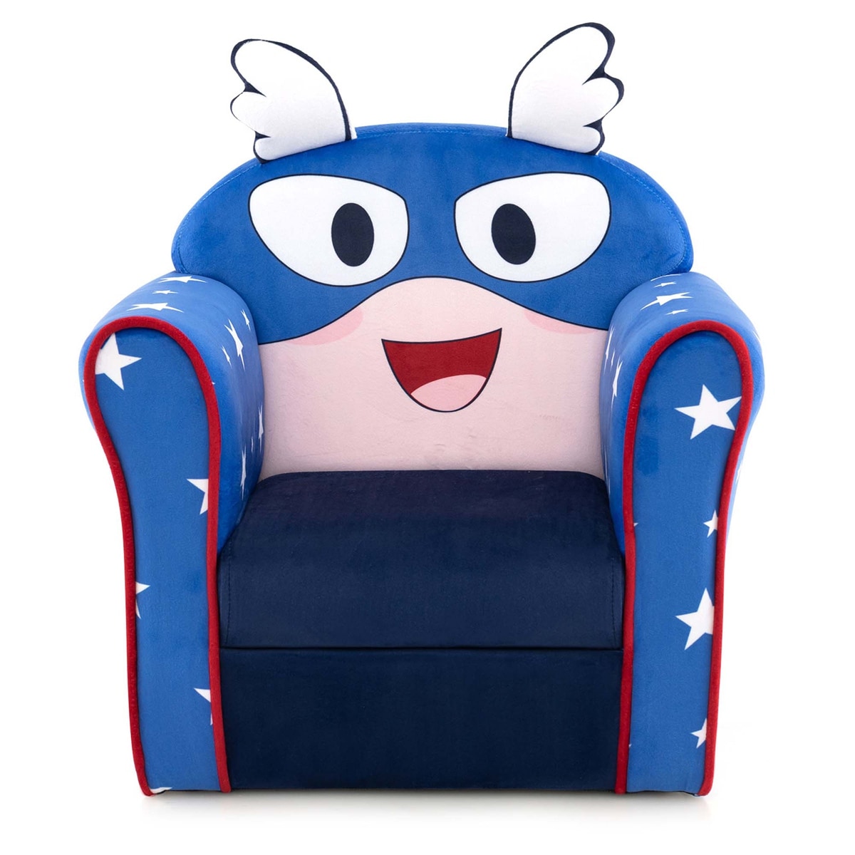 Costway - Kid's Sofa Chair Toddler Upholstered Armchair Wooden Frame Children Couch Navy