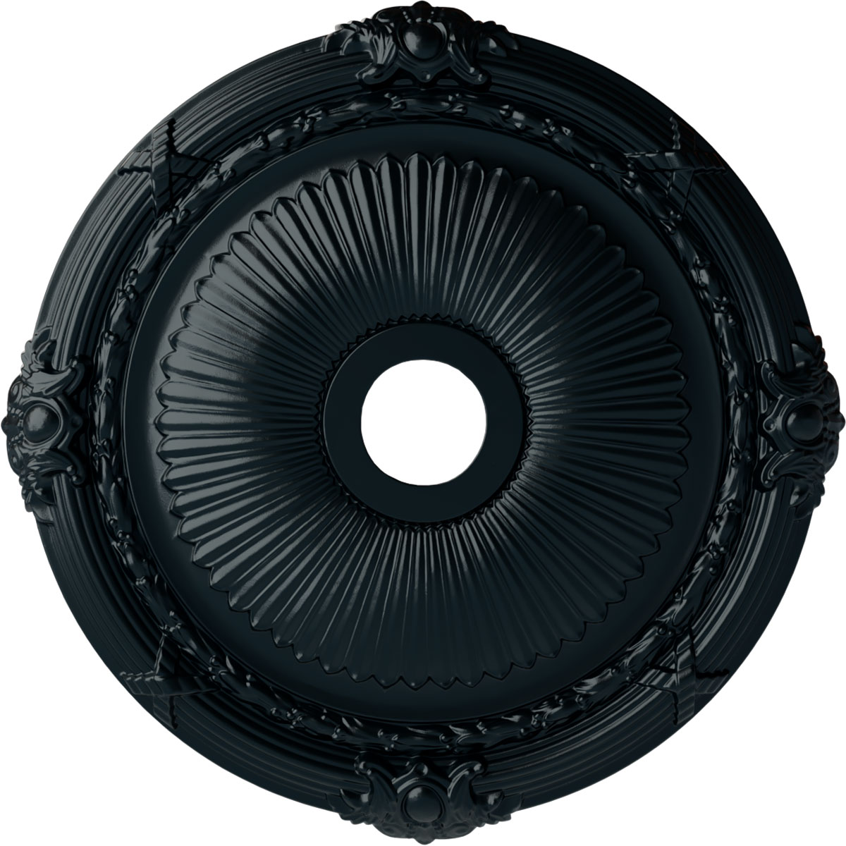 Ekena Millwork CM27HENSF Heaton 27.5-in W x 27.5-in L Painted Night Shade Polyurethane Whole Ceiling Medallion