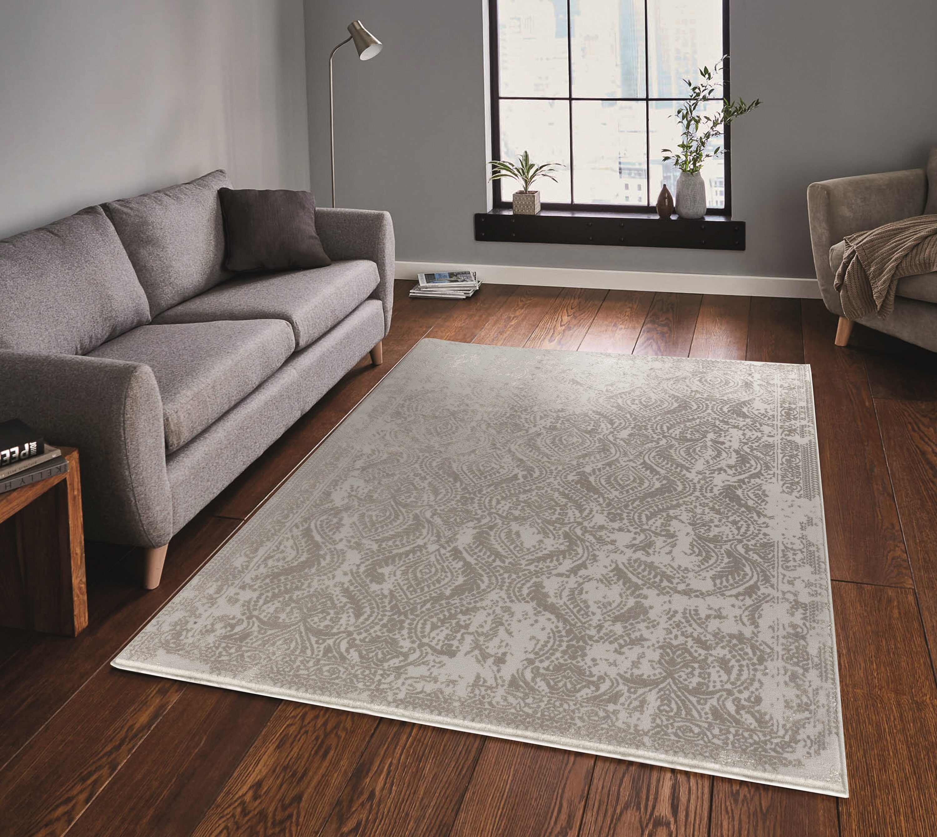 MDA Rugs MZ1123 Maz 2 x 3 (ft) Polyester Cream and Brown Rectangular Indoor Abstract Area rug
