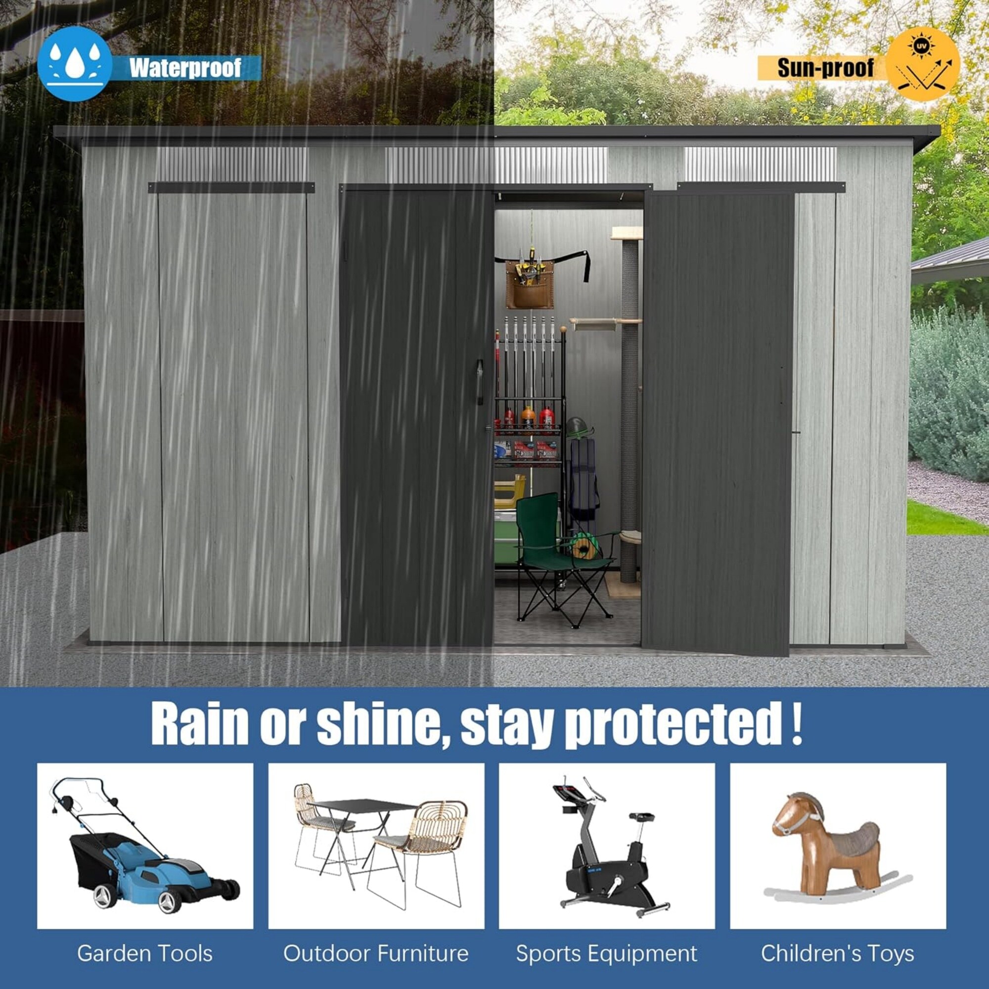 Wooakway FXLS0607-605C11 Vinyl-Resin-Storage-Buildings - View #7