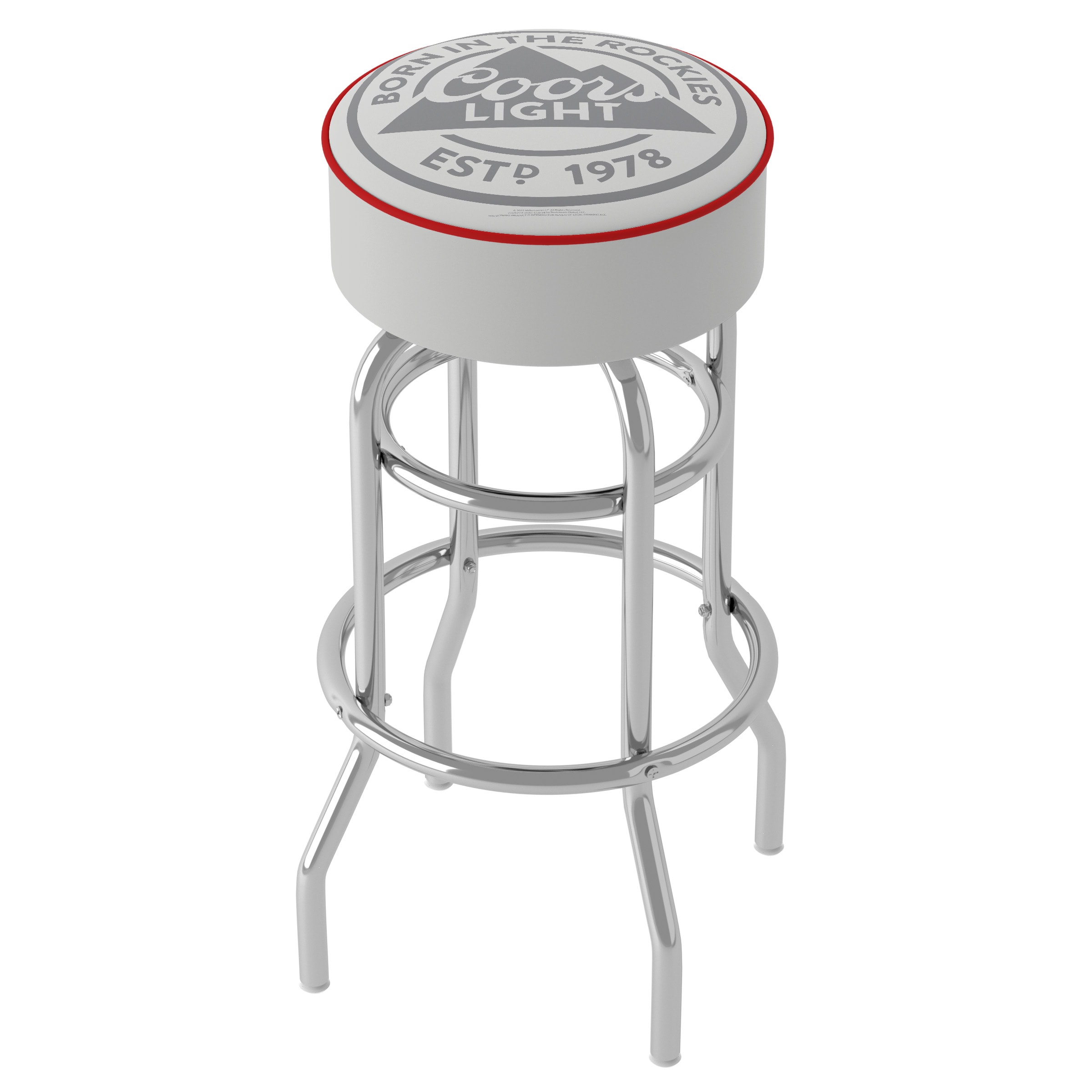 Trademark Gameroom CL1000-RL Bar Stools Chrome 30.0-Inches H Bar height Round seat Upholstered Swivel Metal Bar Stool