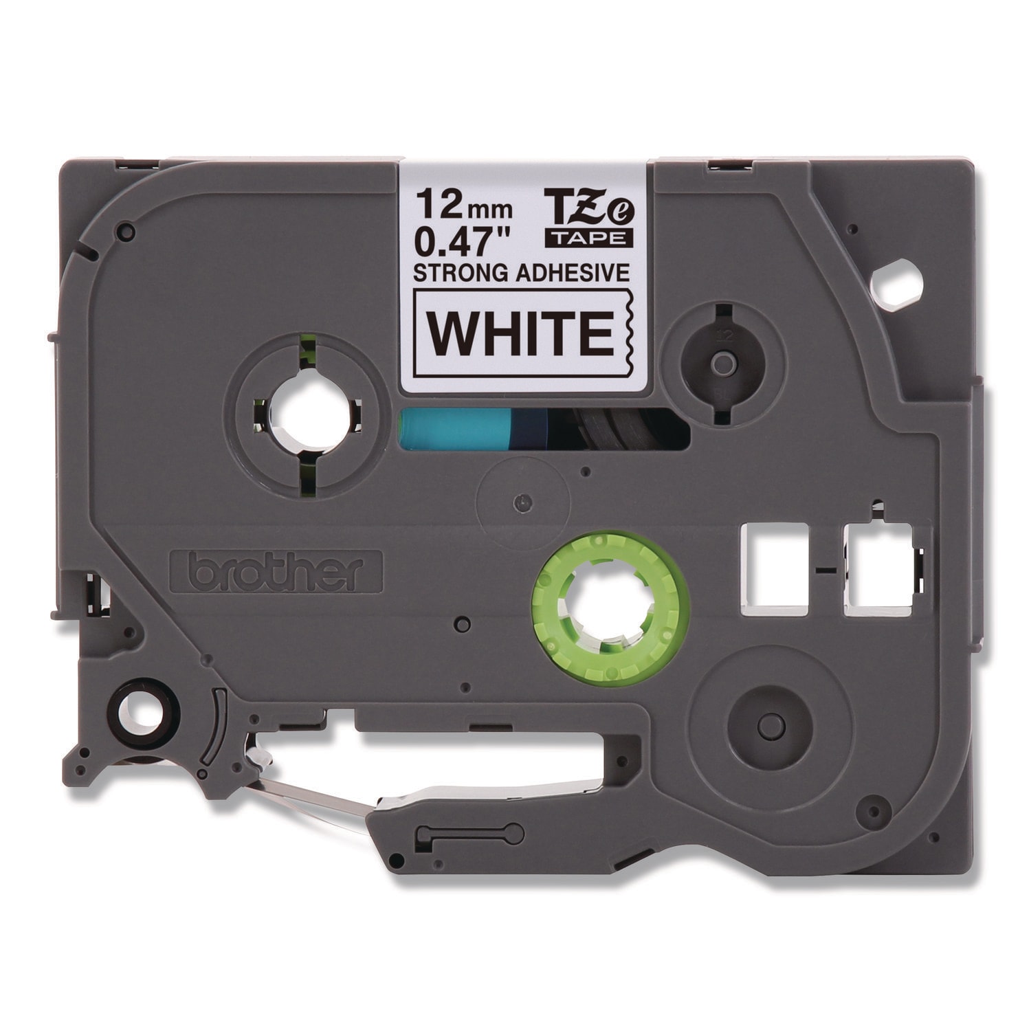 Brother Tze Extra-Strength Adhesive Laminated Labeling Tape 0.47 X 26.2 Ft Black On White