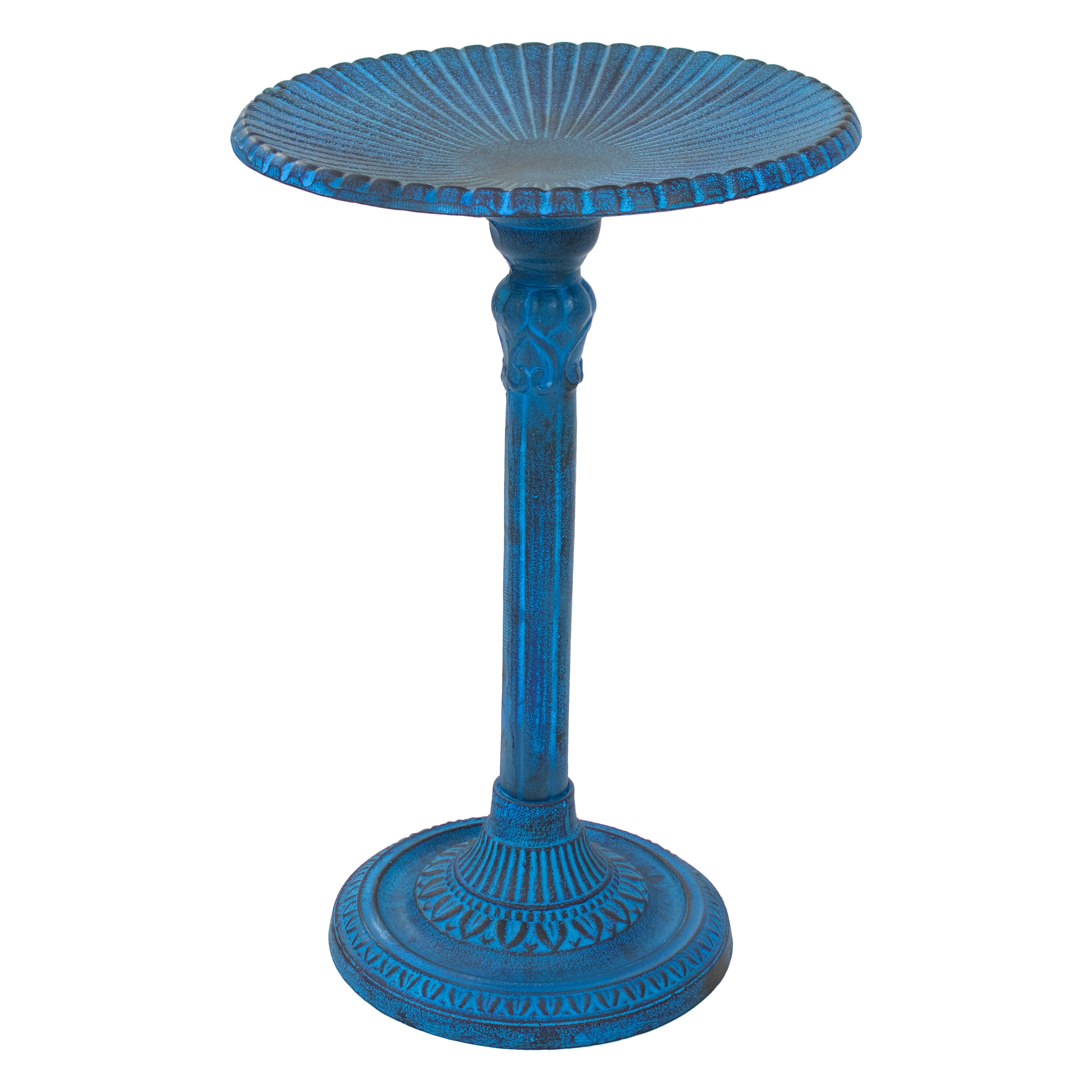 Sunnydaze Decor NOB-073 21-Inches H Blue Metal Complete birdbath