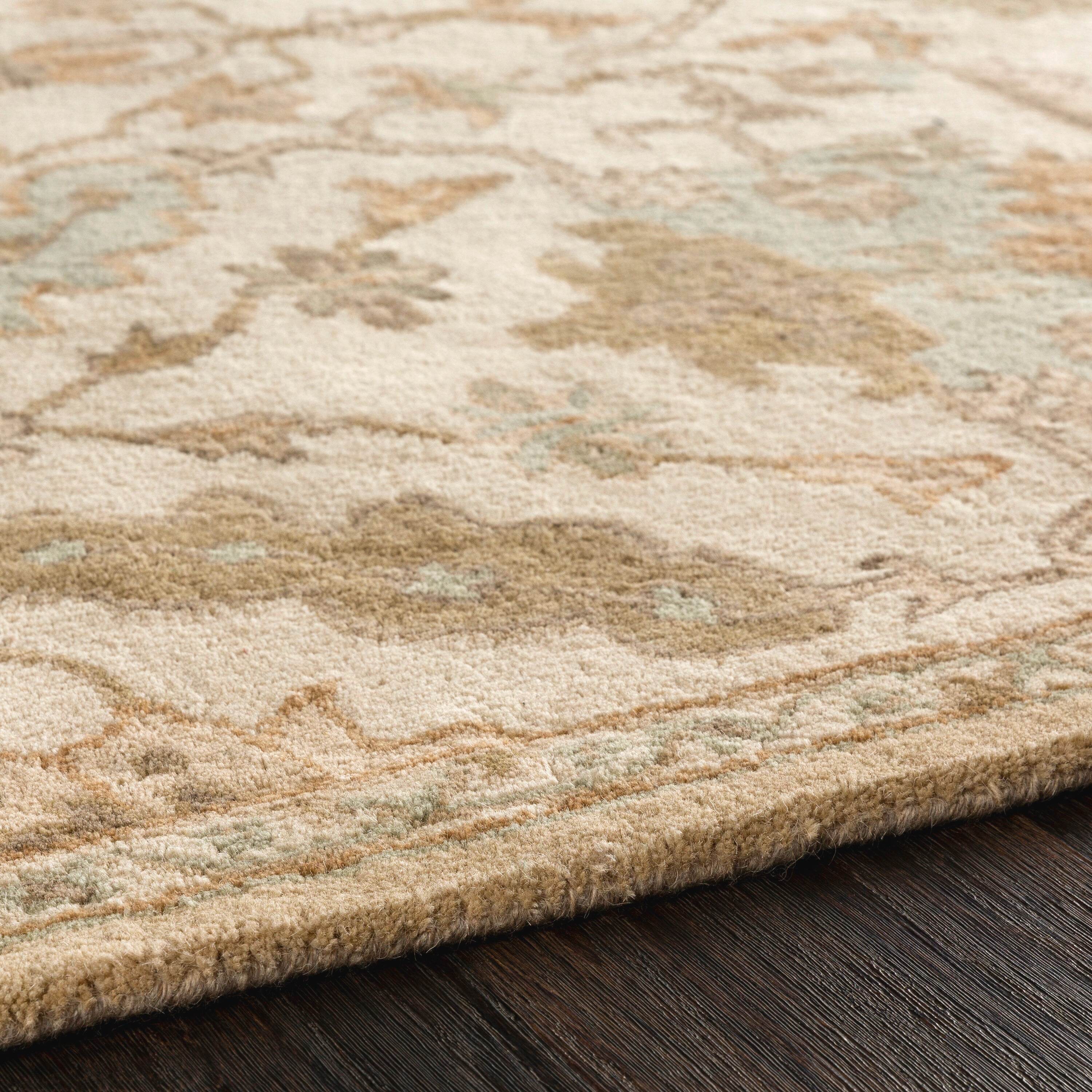 Surya Caesar 6 X 9 Wool Beige Indoor Border Oriental Area Rug in the ...