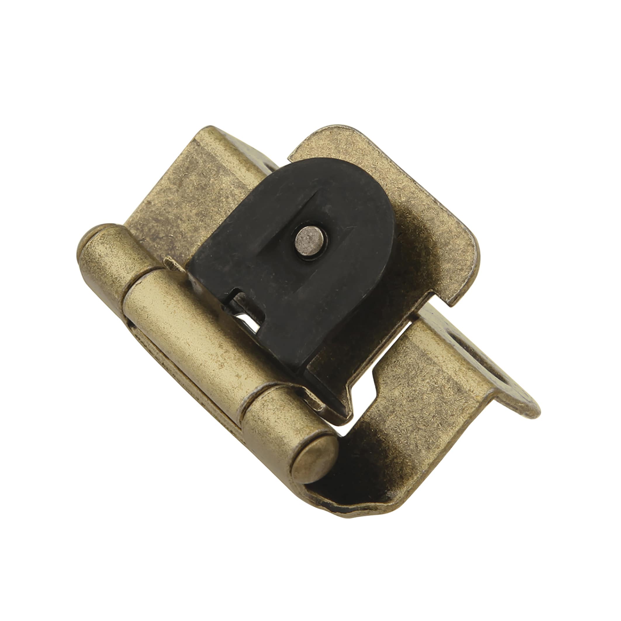 Hickory Hardware P5313-AB 170-Degree 1/2-in Overlay Concealed Semi-concealed Self-Closing Antique Brass Cabinet Hinge , 1 Pairs ( 2 -Pieces)