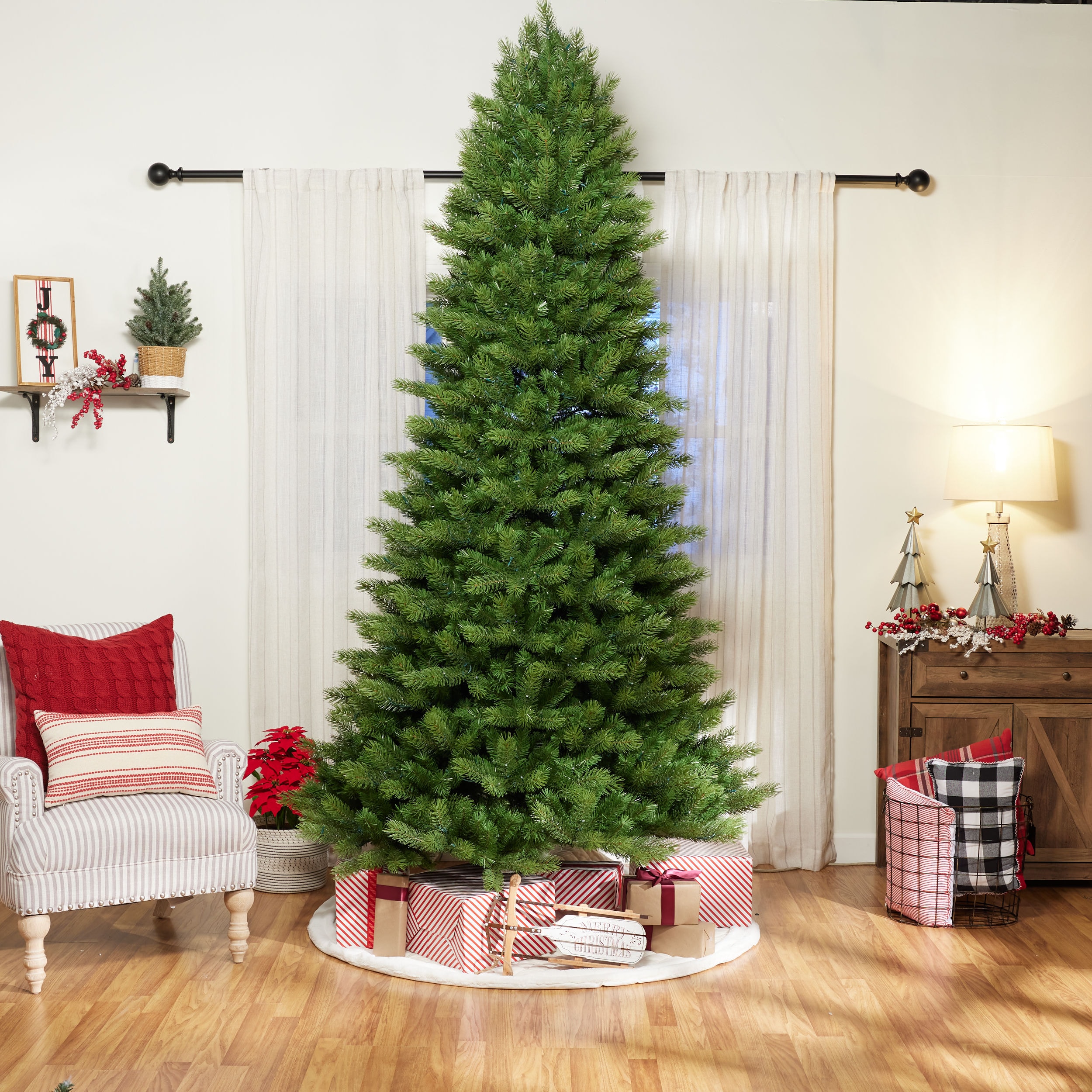 Ge 9 Ft Scotch Pine Pre Lit Artificial Christmas Tree With Color