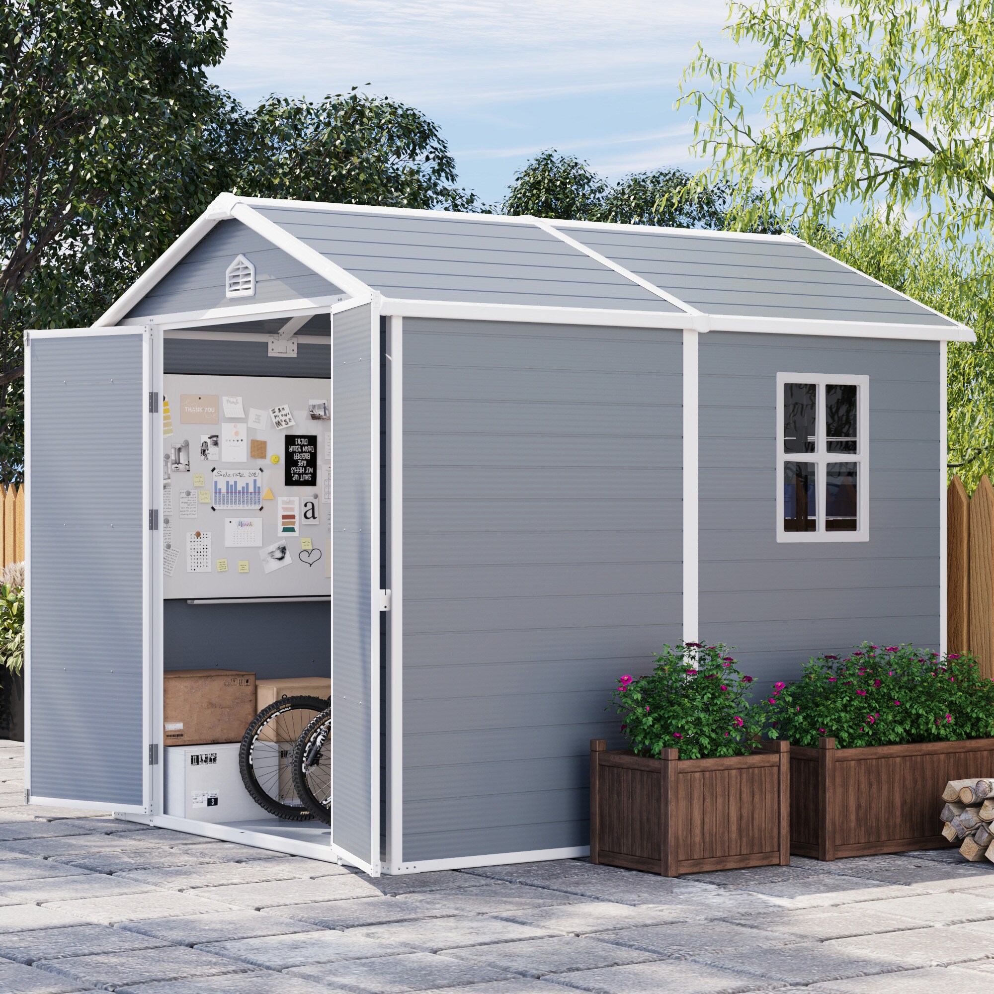 Patiowell WES-0382A-L4 Vinyl-Resin-Storage-Buildings - View #5