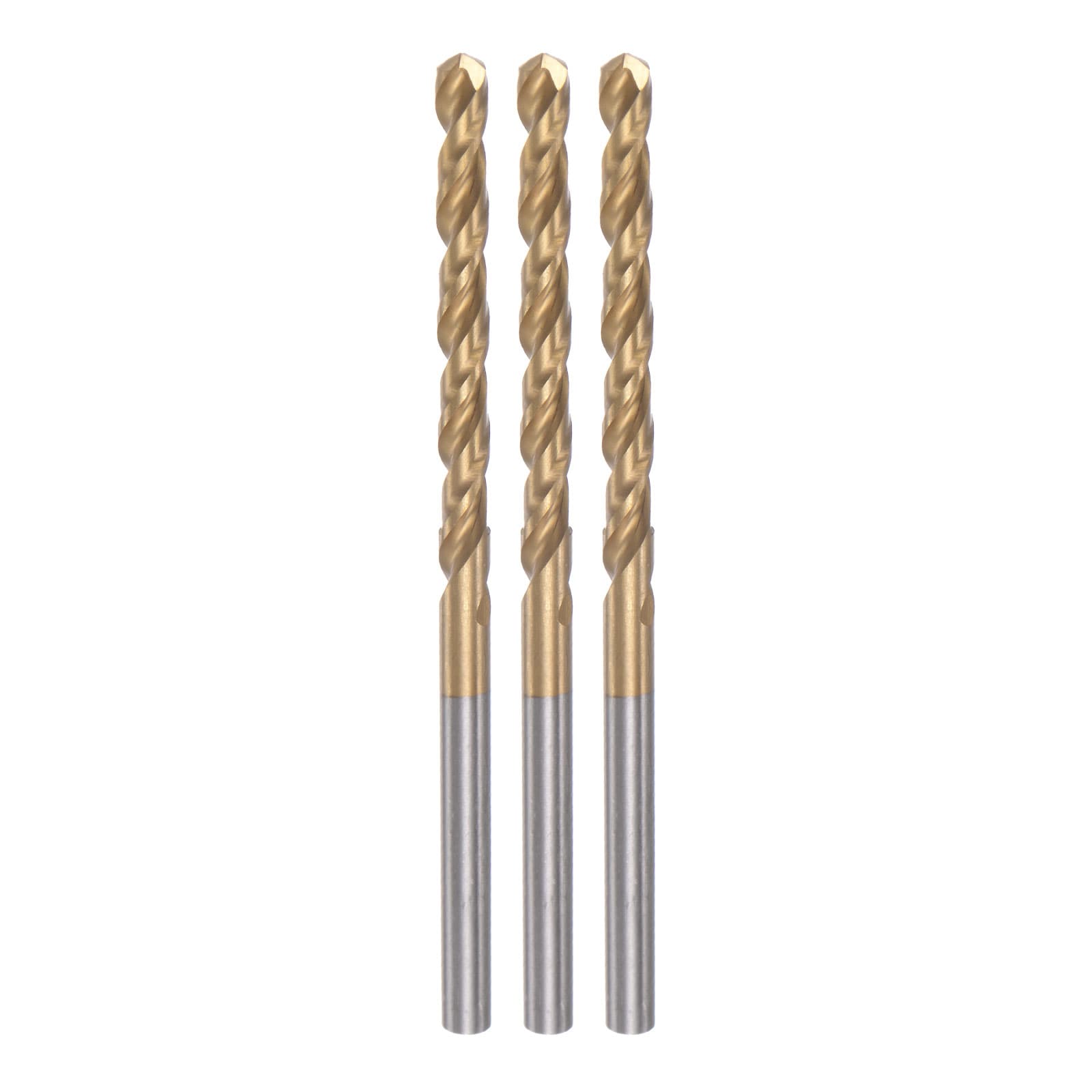 Harfington 3pcs Twist Drill Bits 3.4mm Titanium Coated (HSS-E) M42 High Speed Steel 8 Percentage Cobalt Straight Shank for Stainless Steel Aluminum Alloy Metal