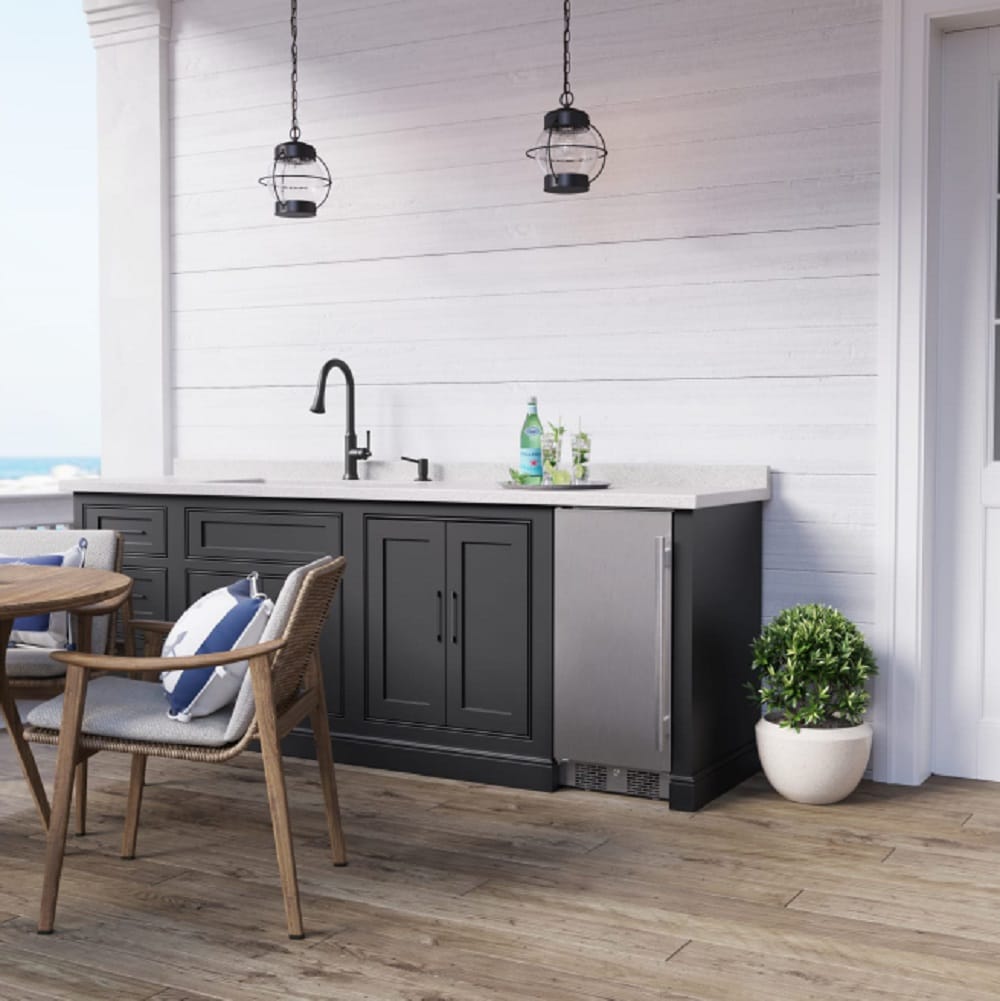 15" Stainless Steel Outdoor Compact Refrigerator with LED Lighting