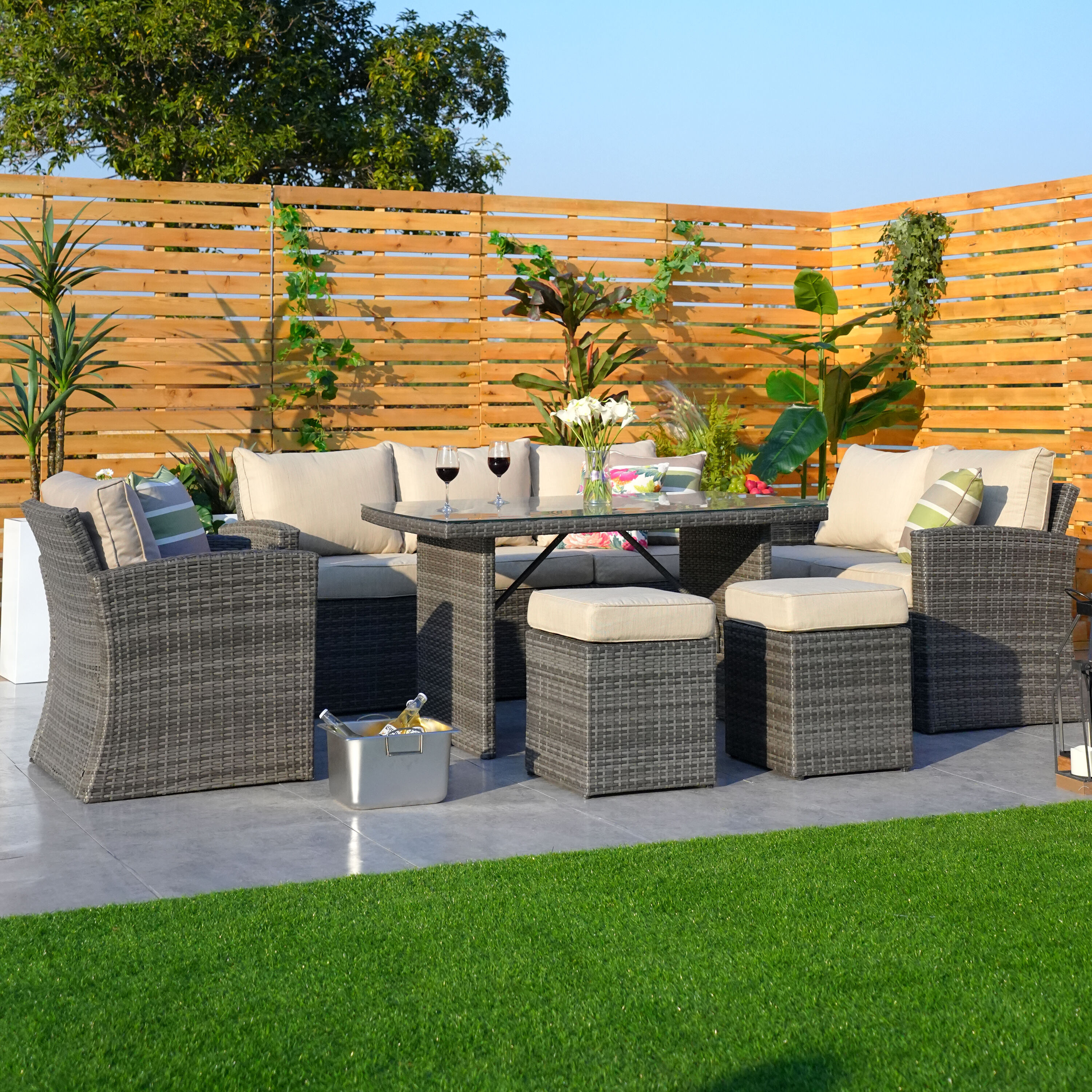 Moda Furnishings MPAS-1403B-GR Patio-Conversation-Sets - View #3