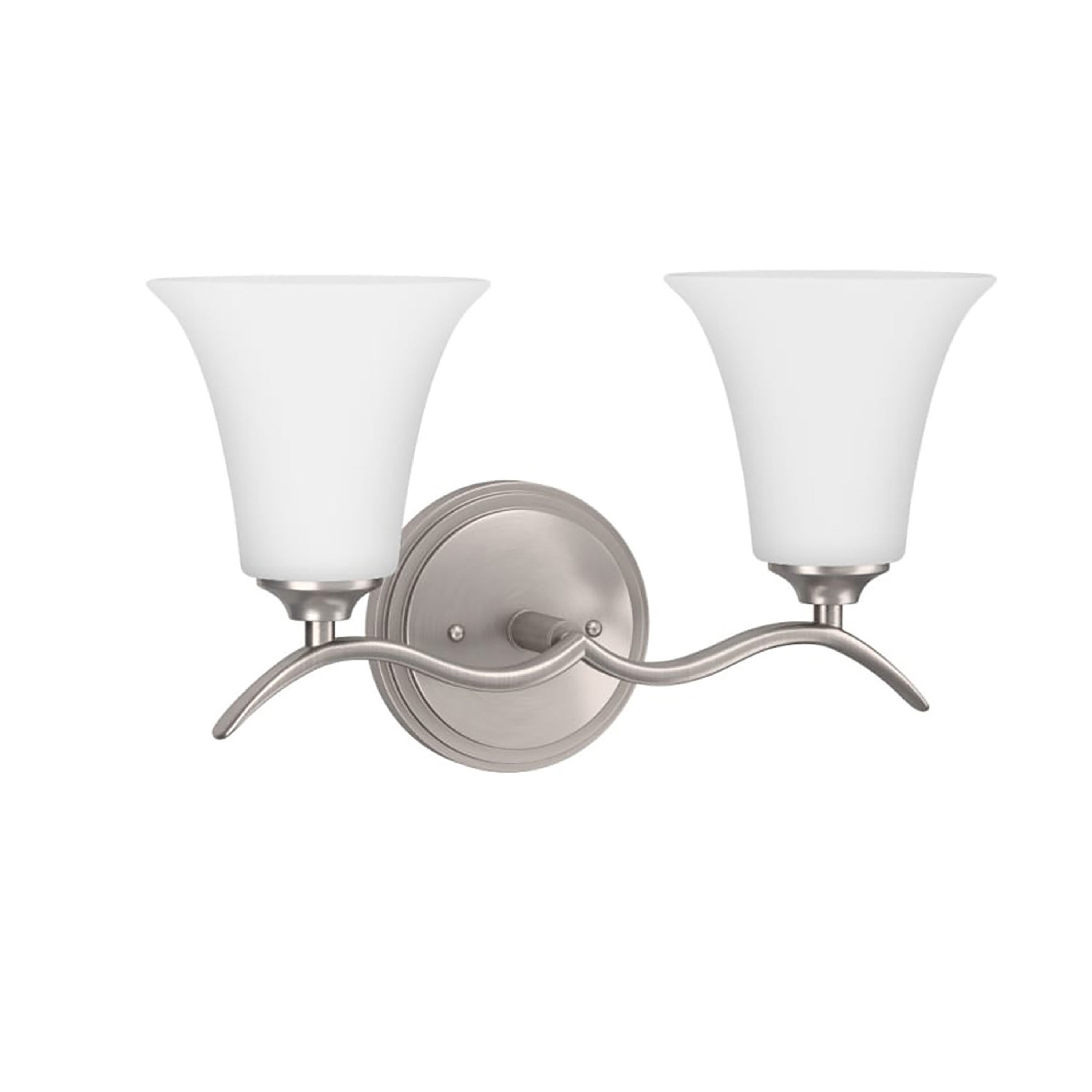Signature Hardware 428006 Columbus 16-in 2-Light Brushed Nickel Contemporary/Modern Vanity Light