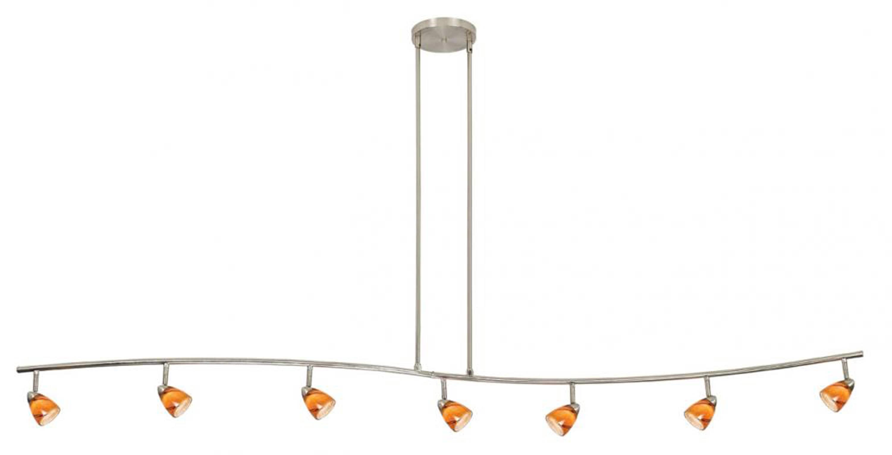 Cal Lighting 954-77L-BS/AMS Serpentine 7-Light 80-in Brushed Steel Dimmable Standard Track Bar Fixed Track Light Kit