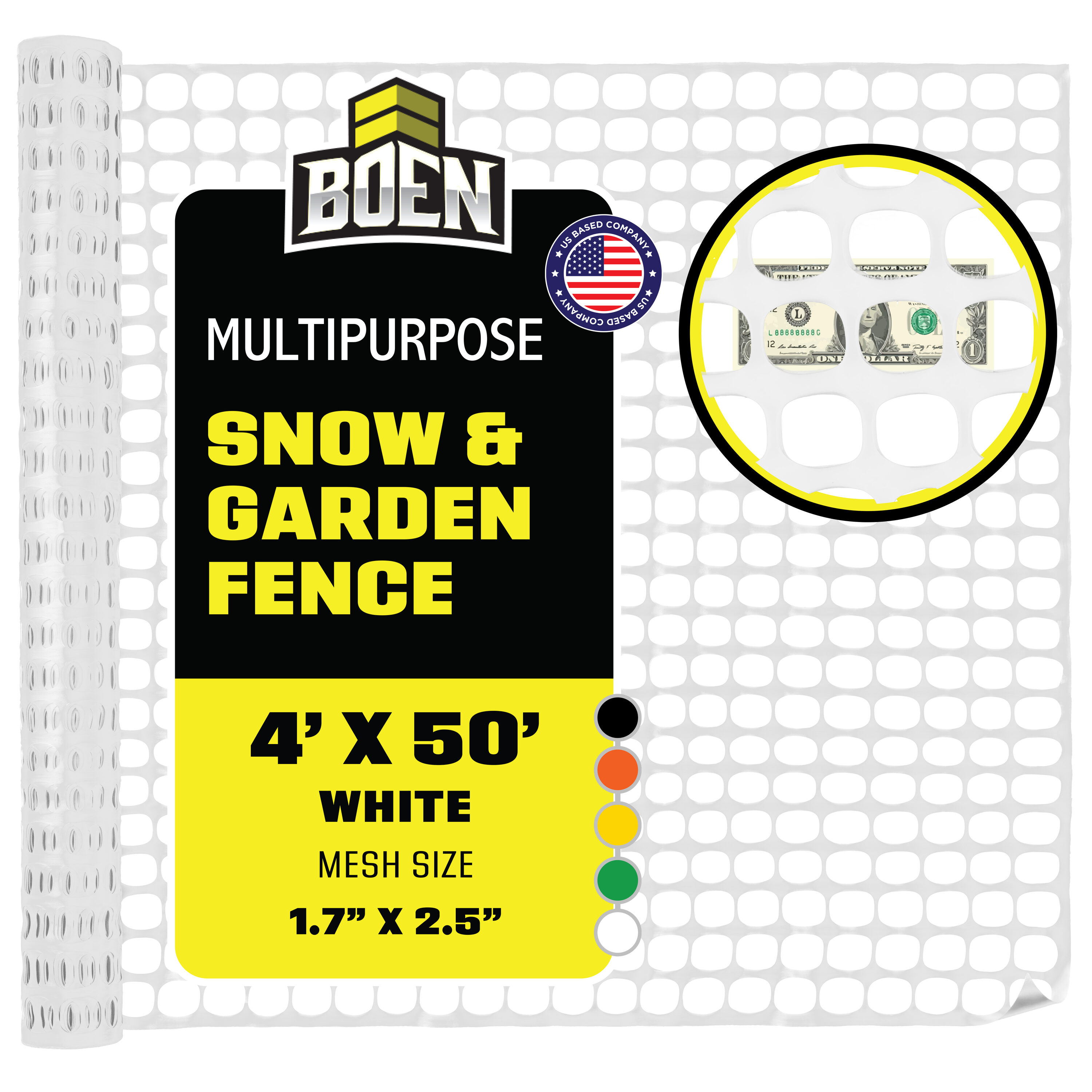 BOEN SL-453 4-ft H x 50-ft L Temporary Plastic Snow fence