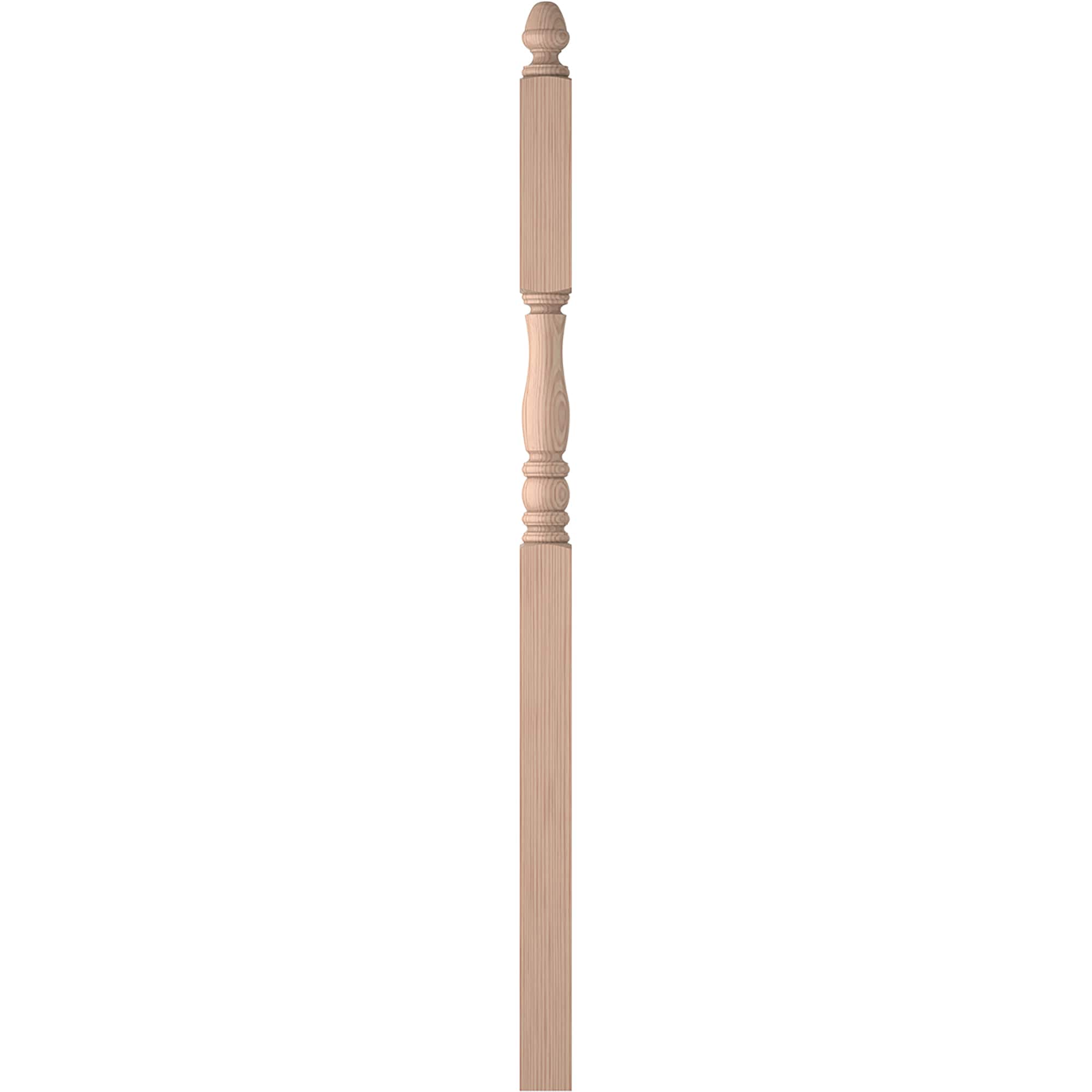 L.J. Smith Stair Systems LJP-3346-B Briarcliffe 3.5-in x 72.5-in Unfinished Beechwood Intermediate Stair Newel Post