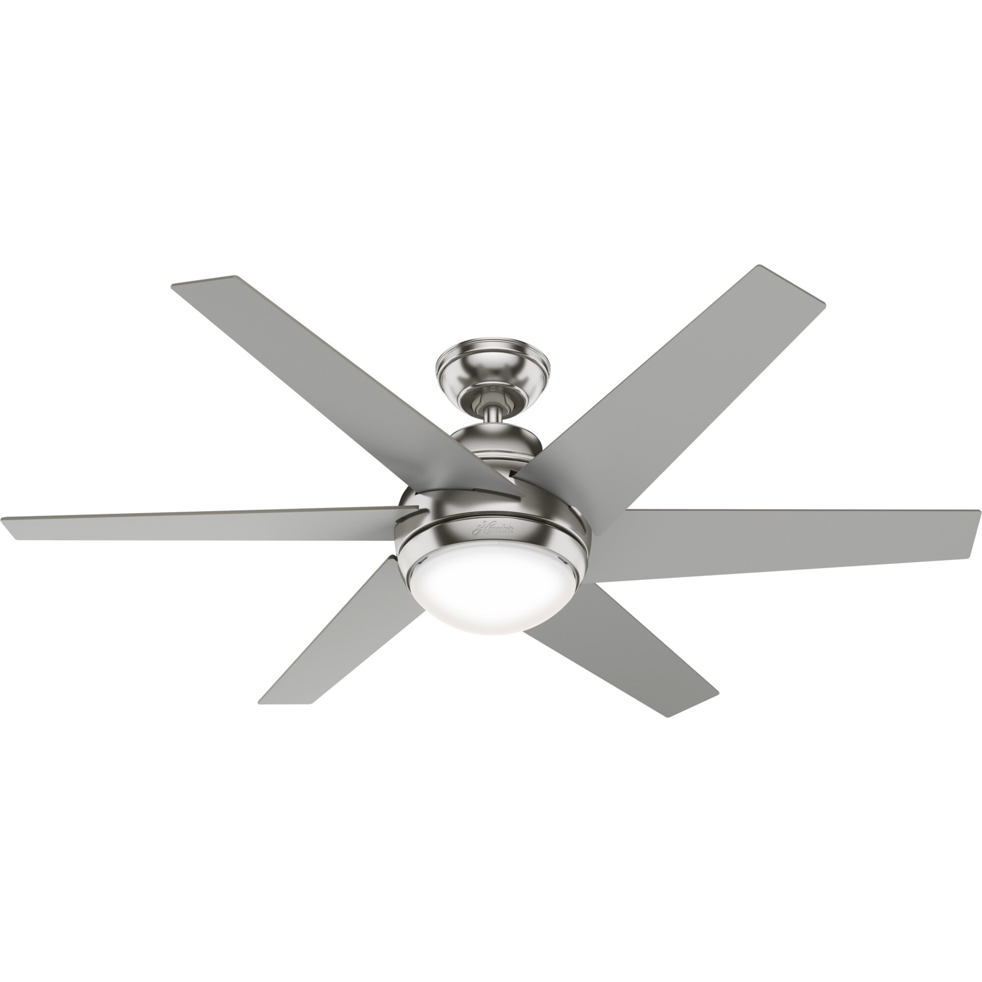 Hunter Sotto 52-in Brushed Nickel Indoor Ceiling Fan with Light and