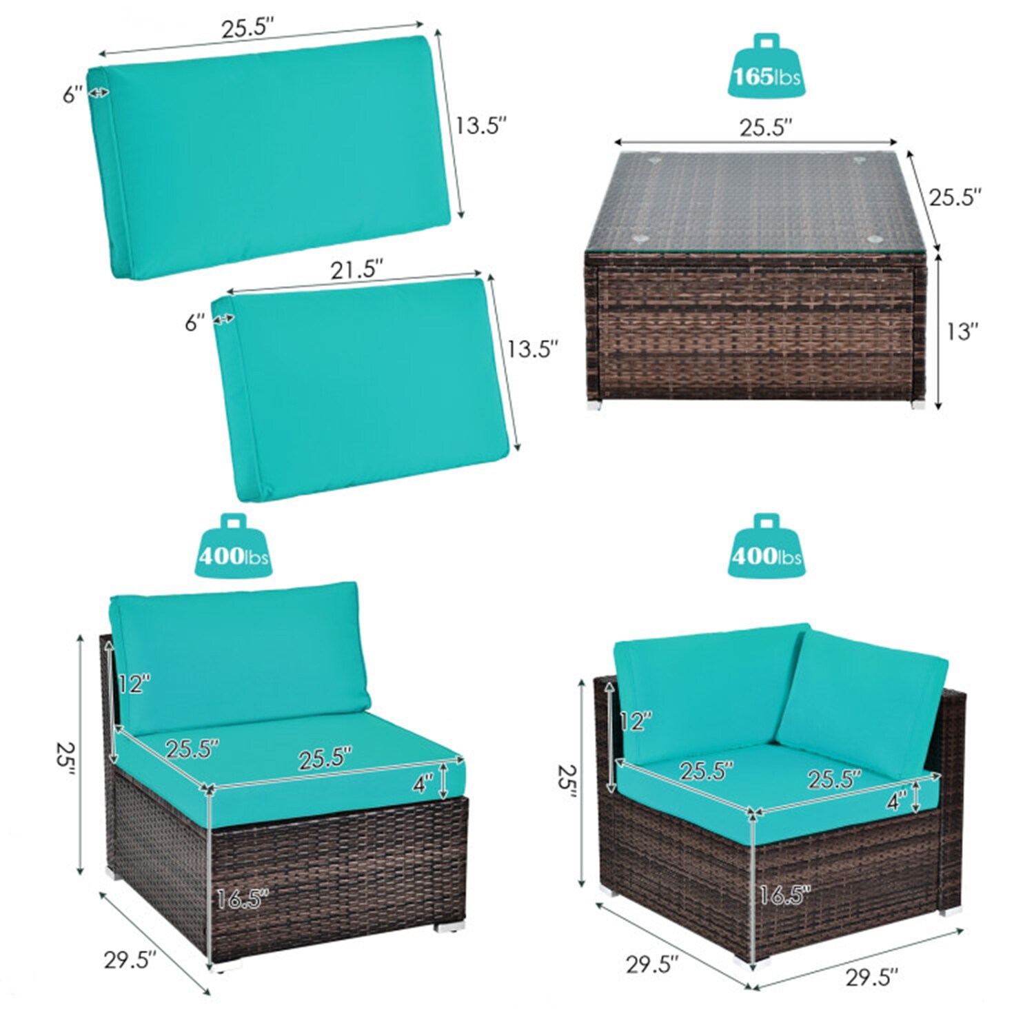 Mondawe MO-LLZG700GY Patio-Sofas-Daybeds - View #8