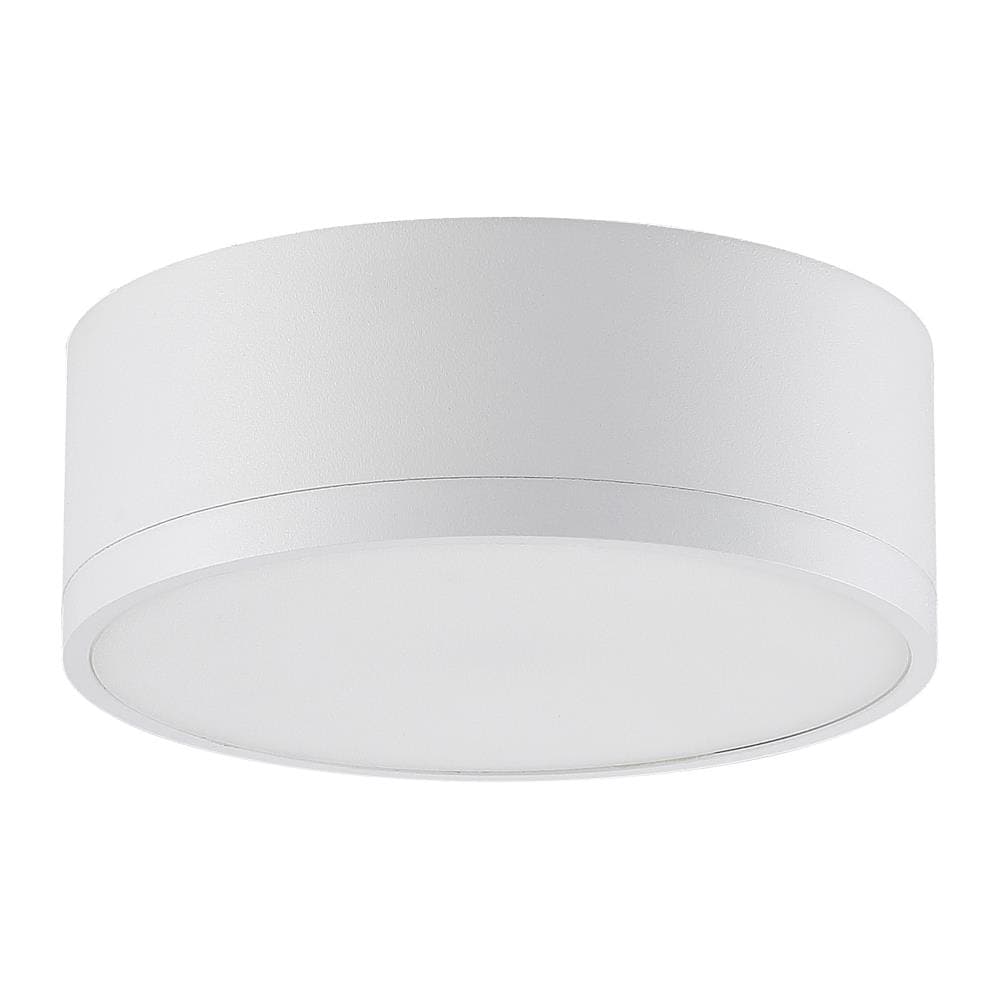 White Aluminum LED Drum Flush Mount Light
