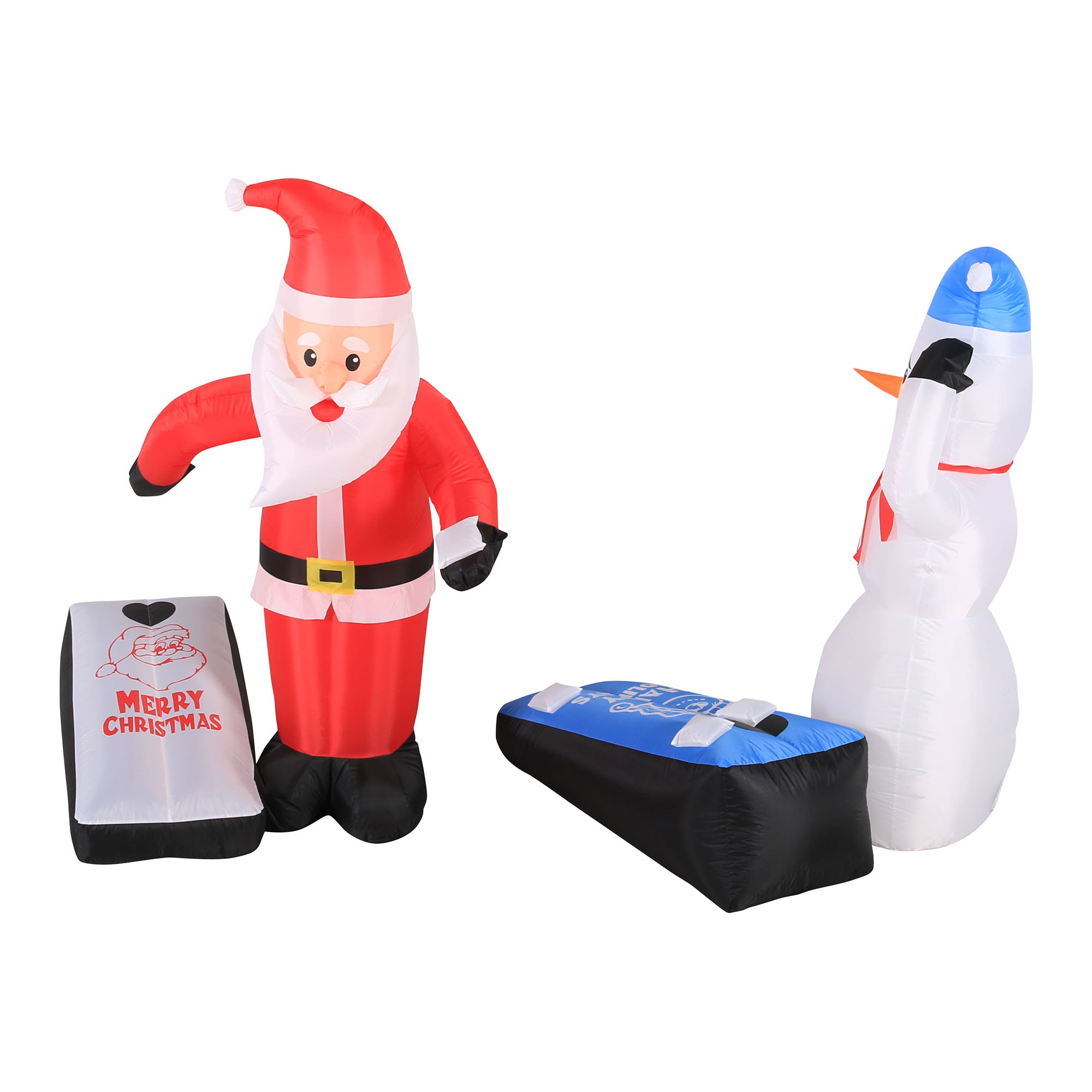 Airflowz 5-ft Lighted Santa Christmas Inflatable in the Christmas ...