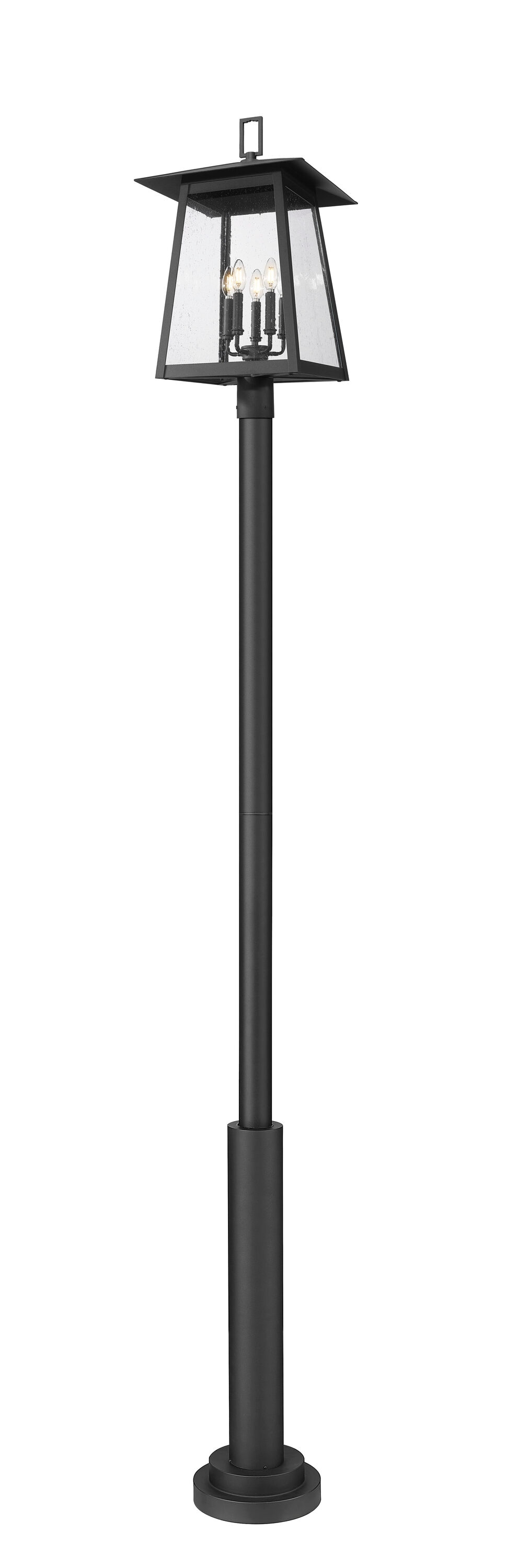 Z-Lite 5015PHXLR-5010P-BK Rainer 122-Inches H Black Hardwired LED Incandescent Post light