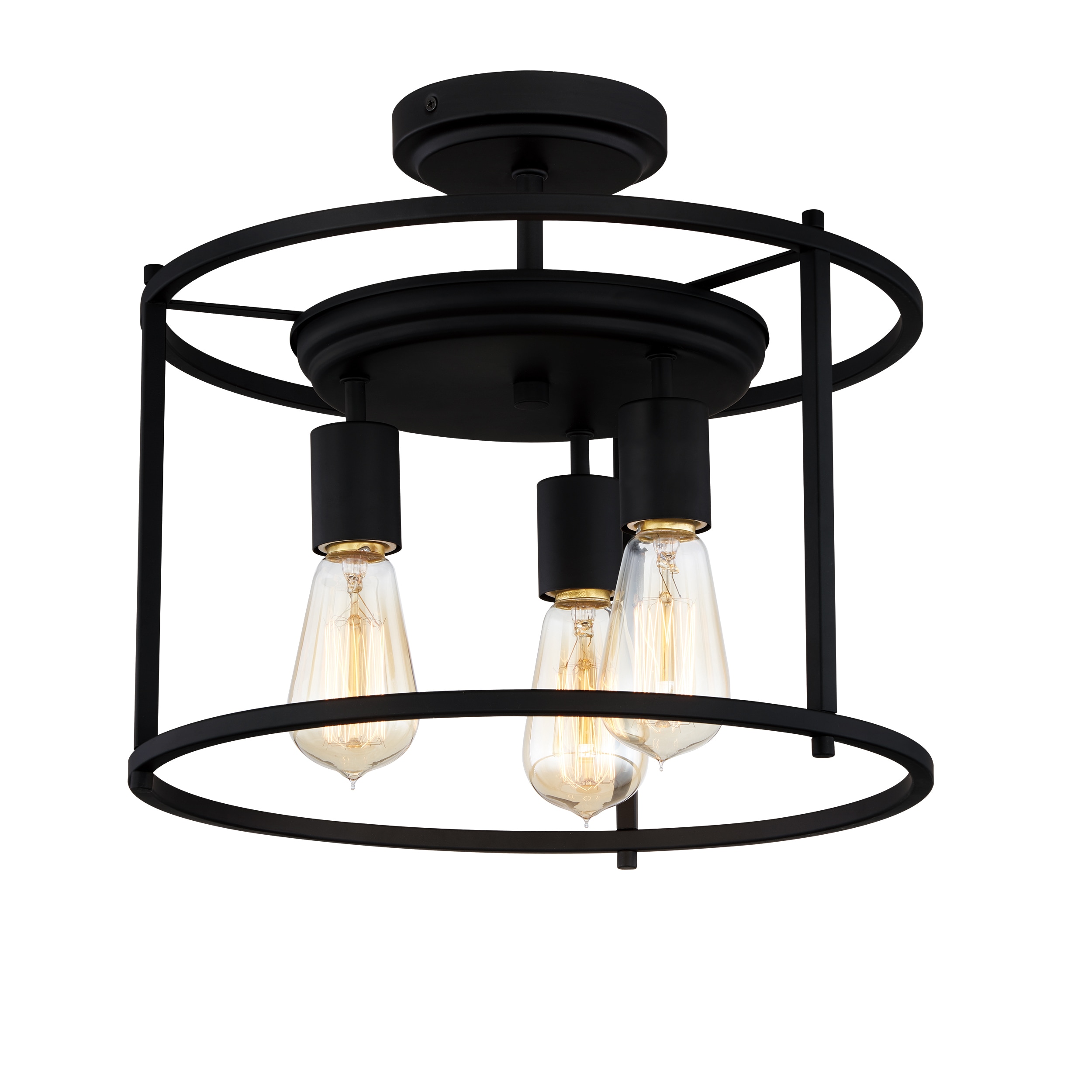 Quoizel Henderson 1-Light 12.375-in Black Semi-Flush mount light