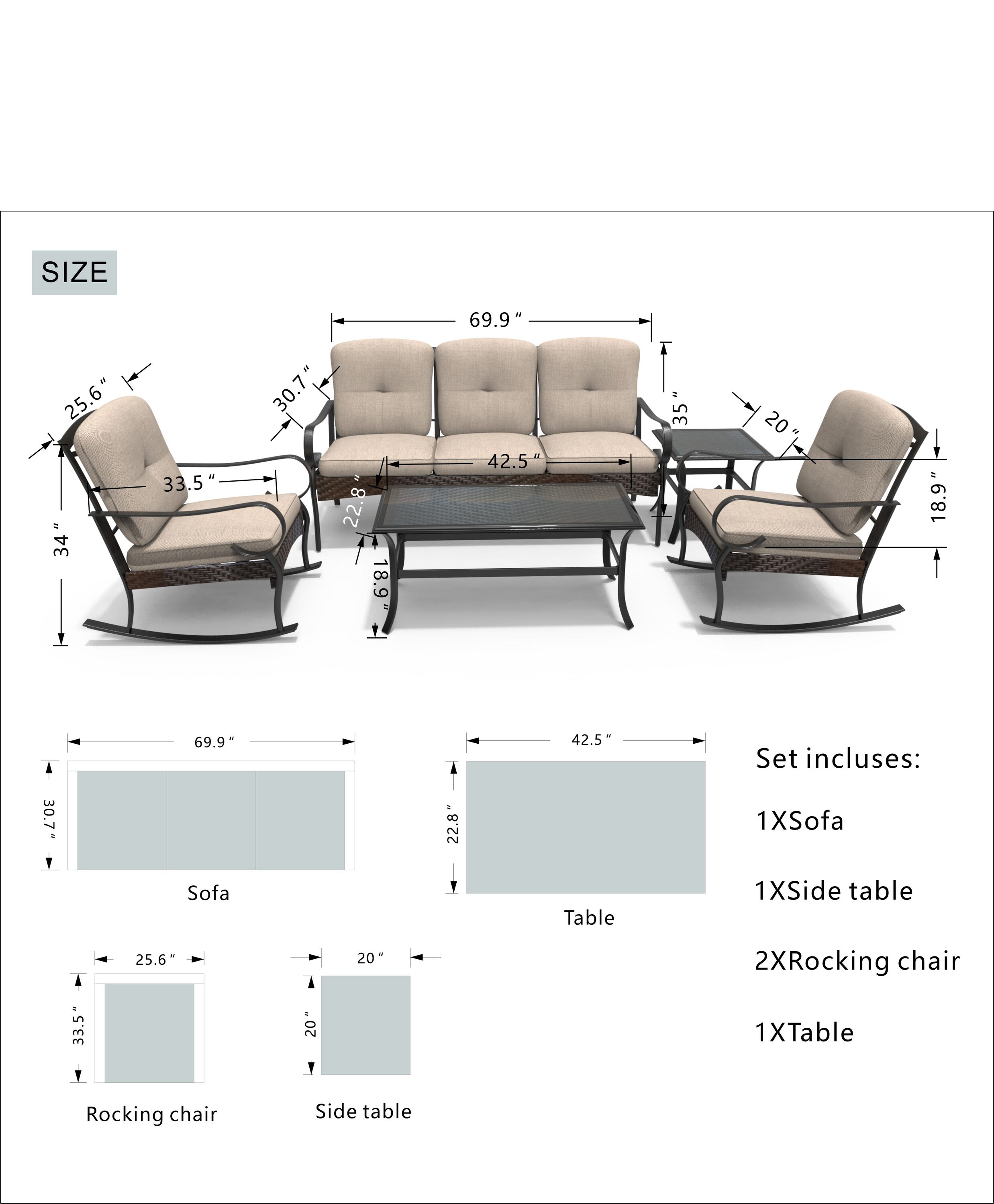 Moda Furnishings MOS-2025 Patio-Conversation-Sets - View #2