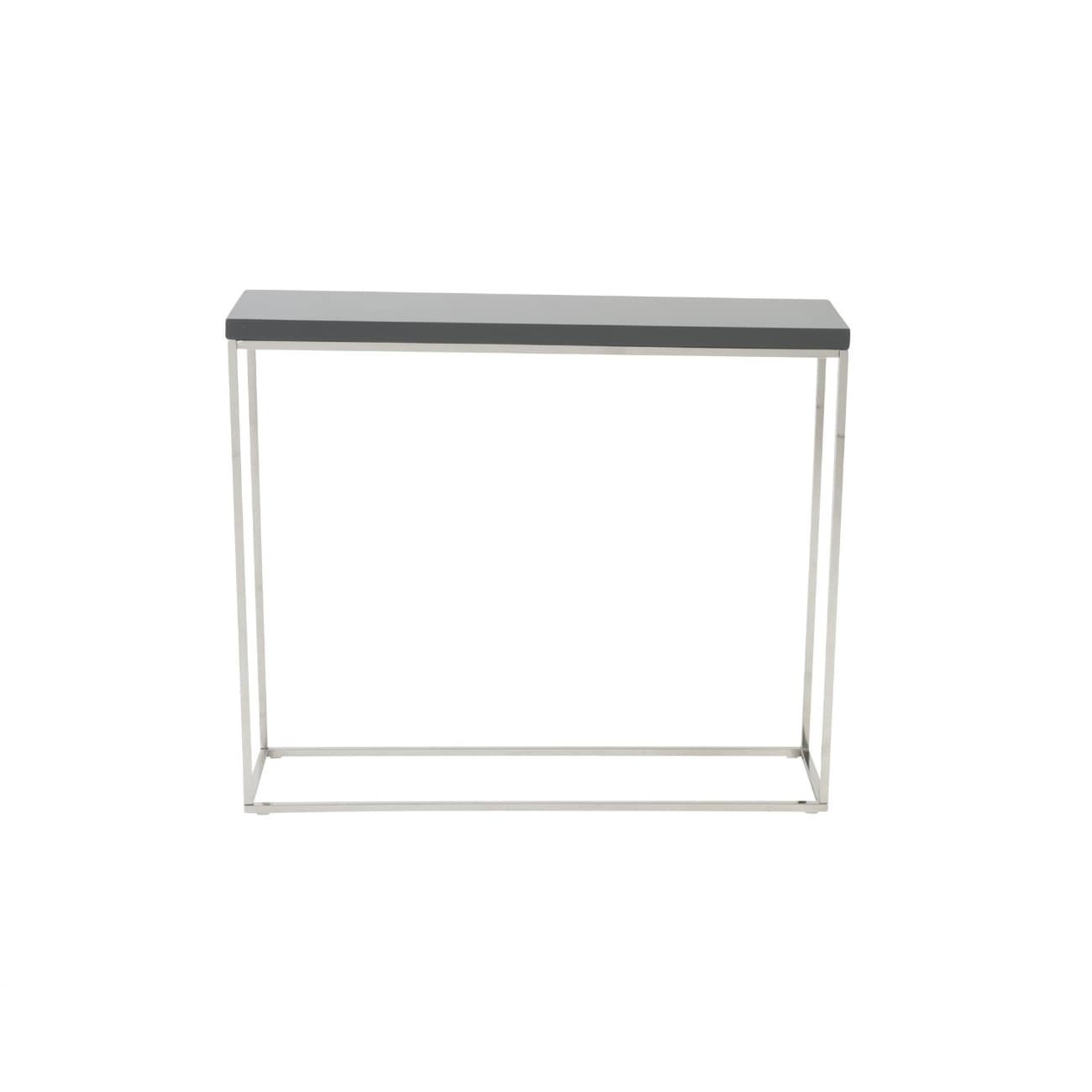 HomeRoots 4000400512 Modern Gray Gloss and Chrome Console Table
