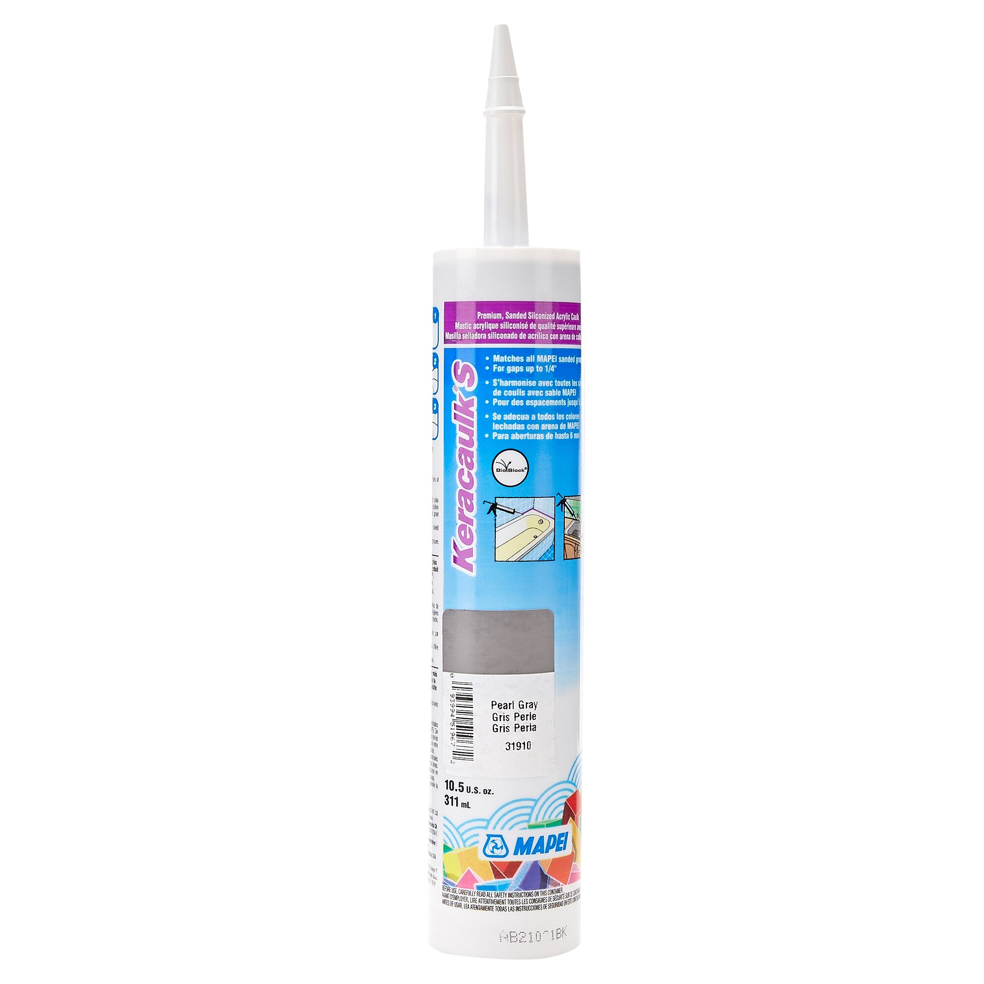 Mapei Keracaulk S 10 5 Oz Pearl Gray Sanded Paintable Latex Caulk At